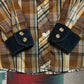 1970s/1980s LAX Western Shirt with Corduroy Accent Made in USA Size S/M