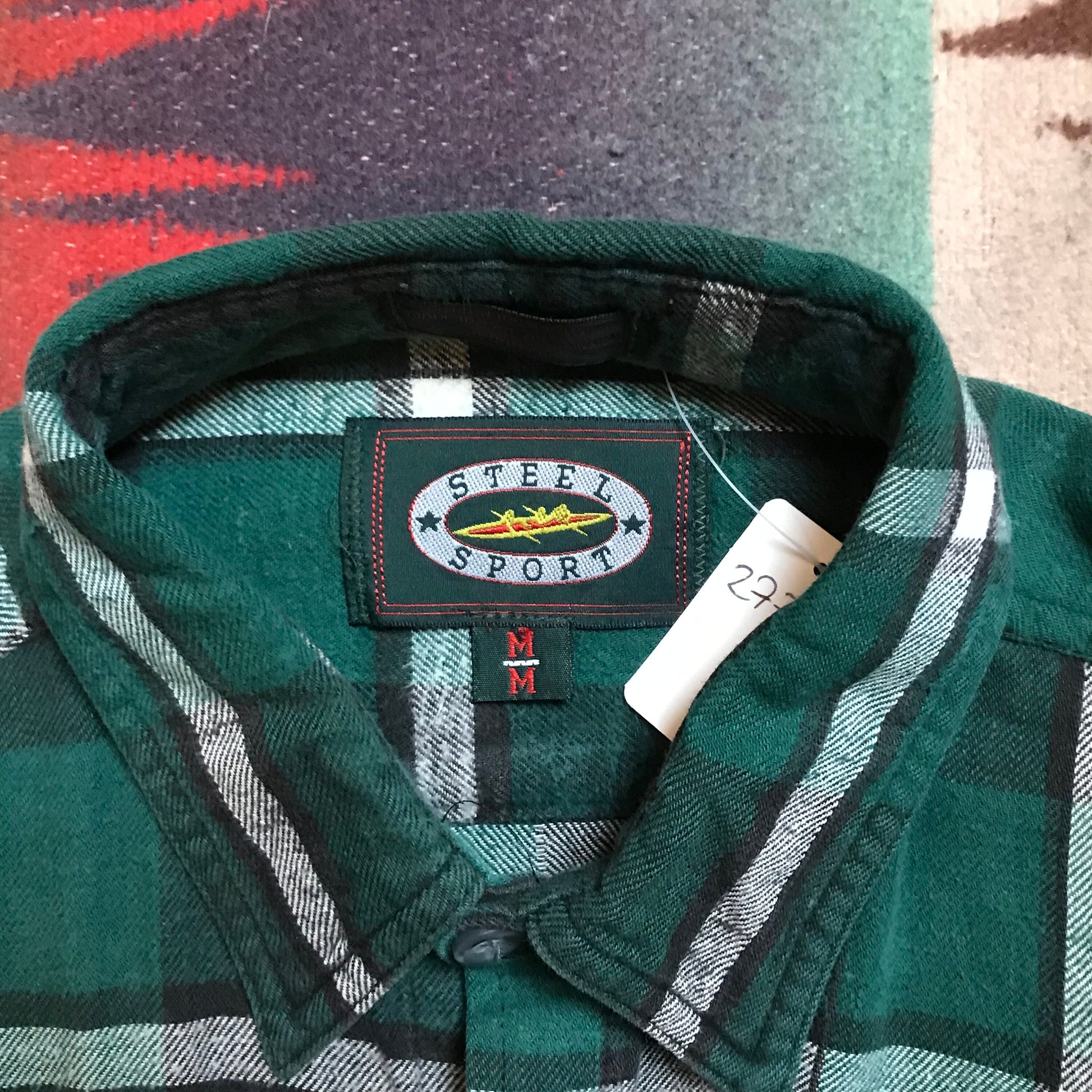 1990s Steel Sport Flannel Shirt Size M/L