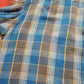 1970s Blue Plaid Cotton Flannel Shirt Size L/XL
