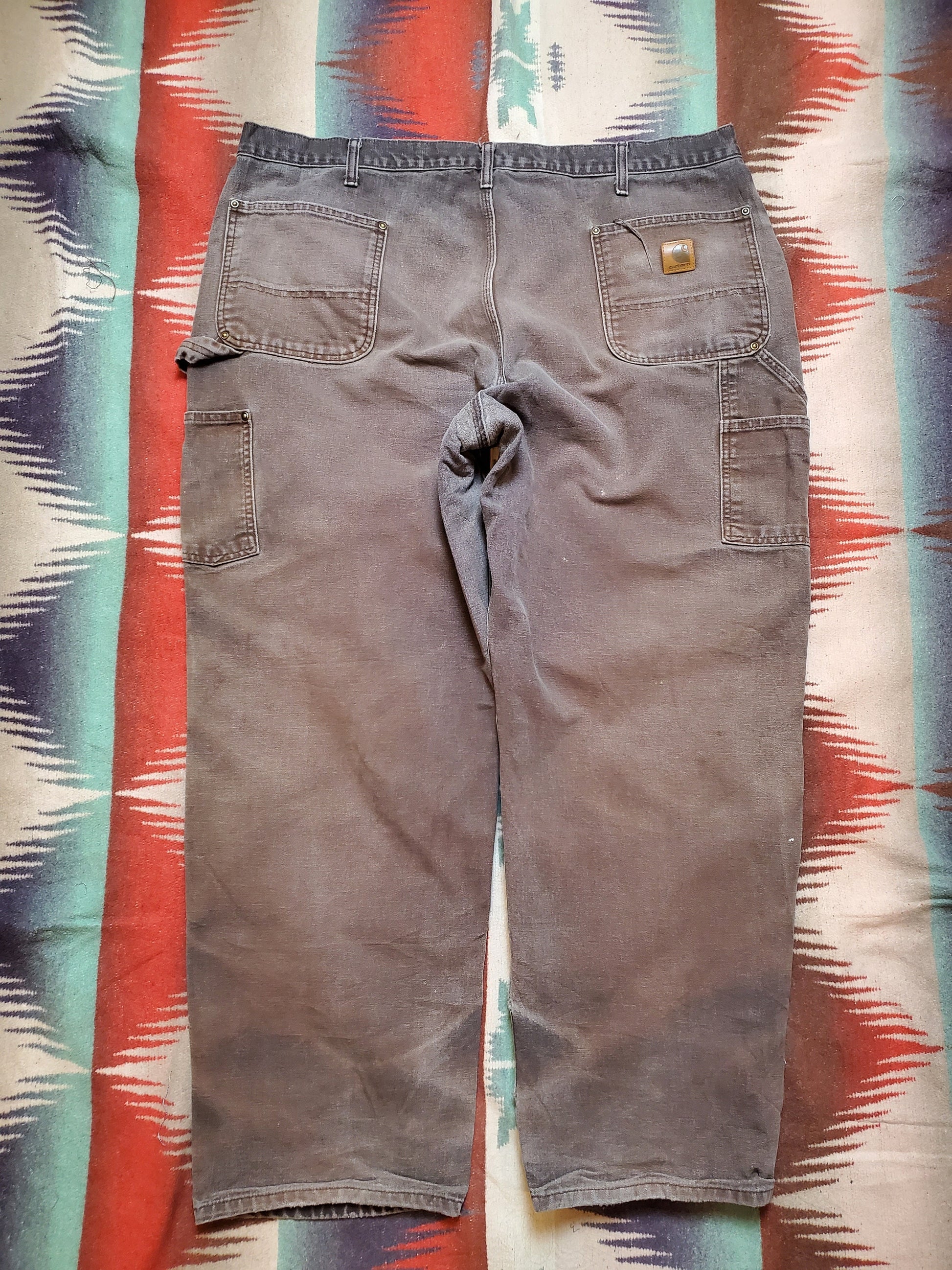 2000s Faded Brown Carhartt Double Knee Work Pants Size 41x29.5