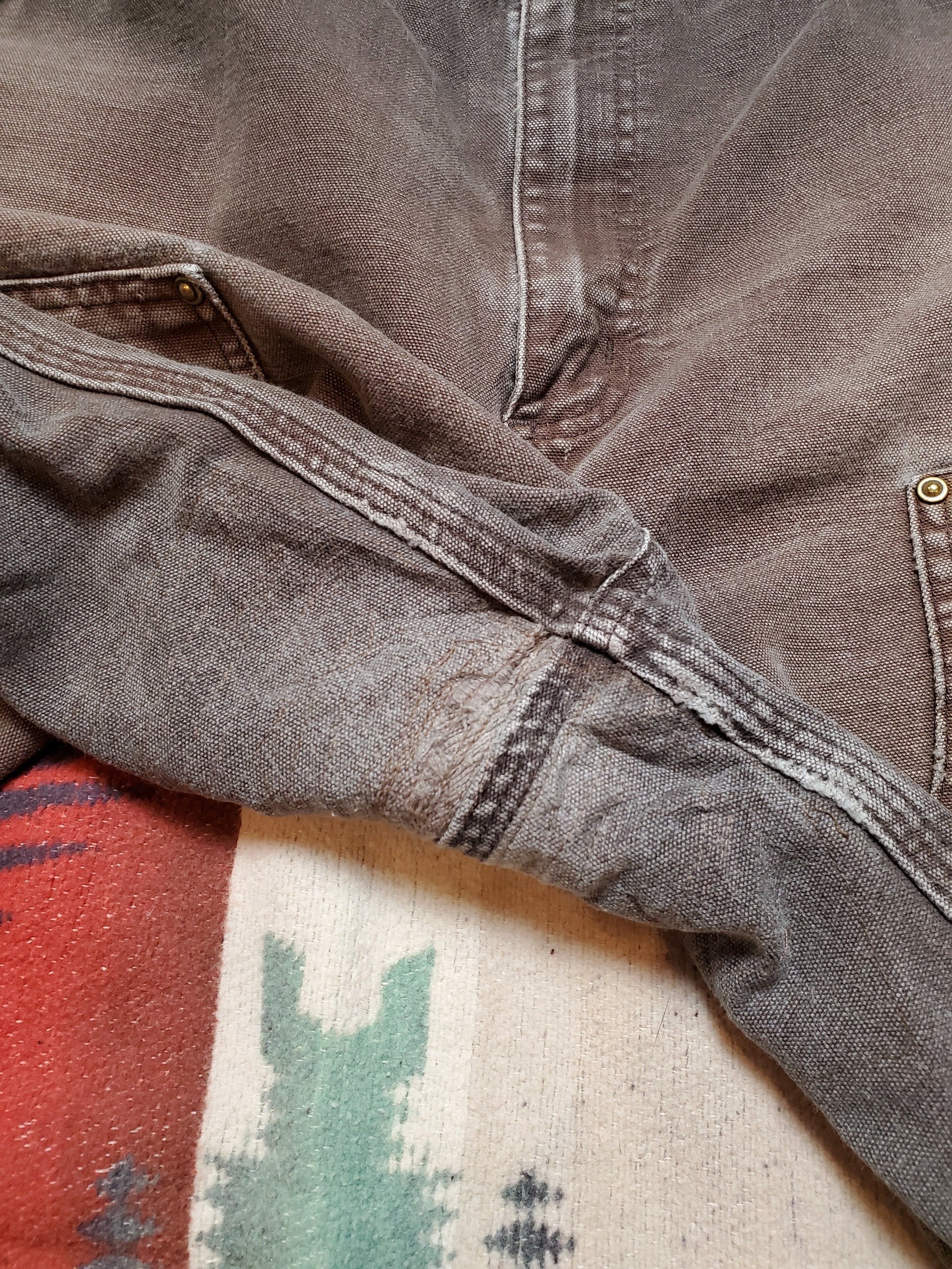 2000s Faded Brown Carhartt Double Knee Work Pants Size 41x29.5
