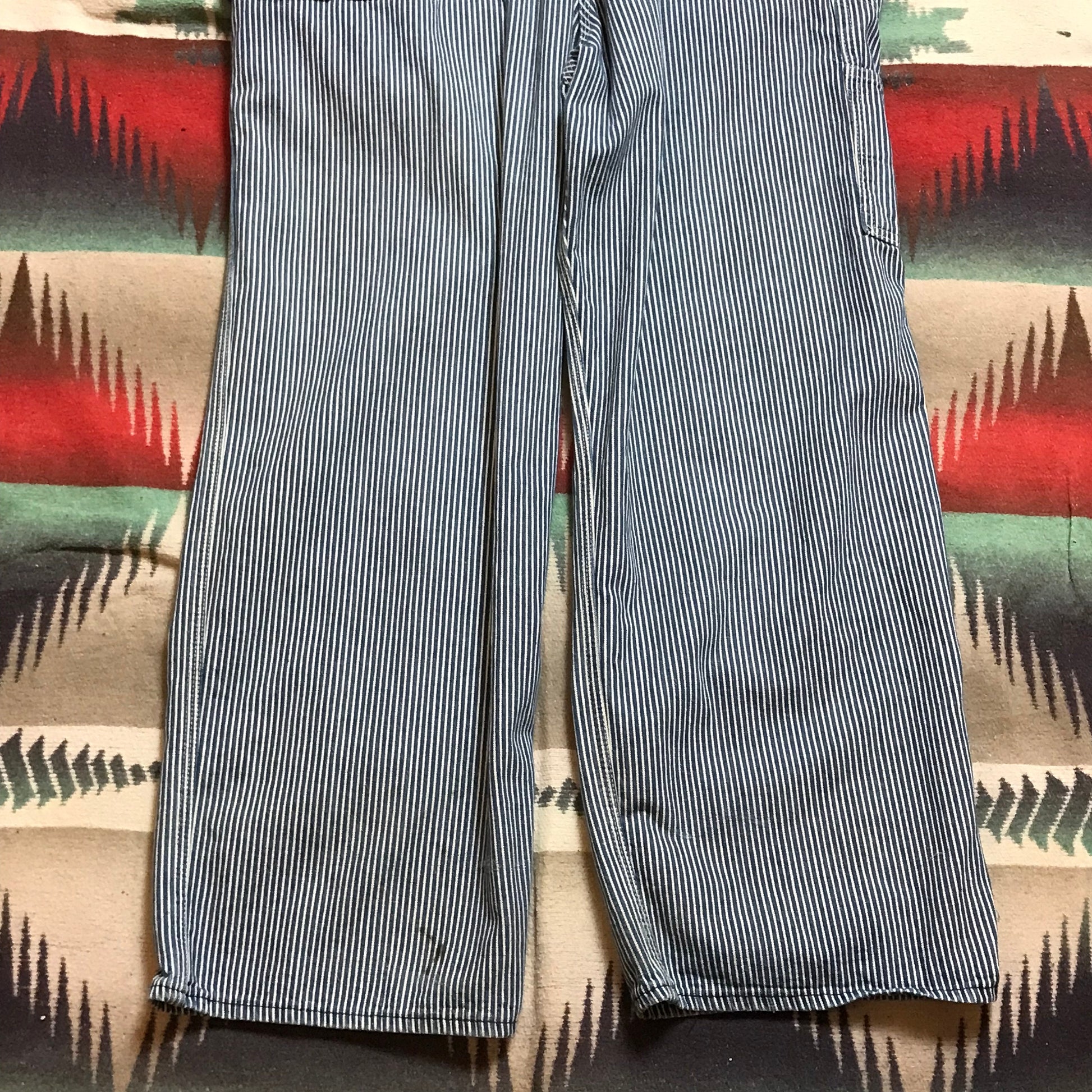 1970s Penneys Big Mac Hickory Striped Overalls Made in USA Size 38x28