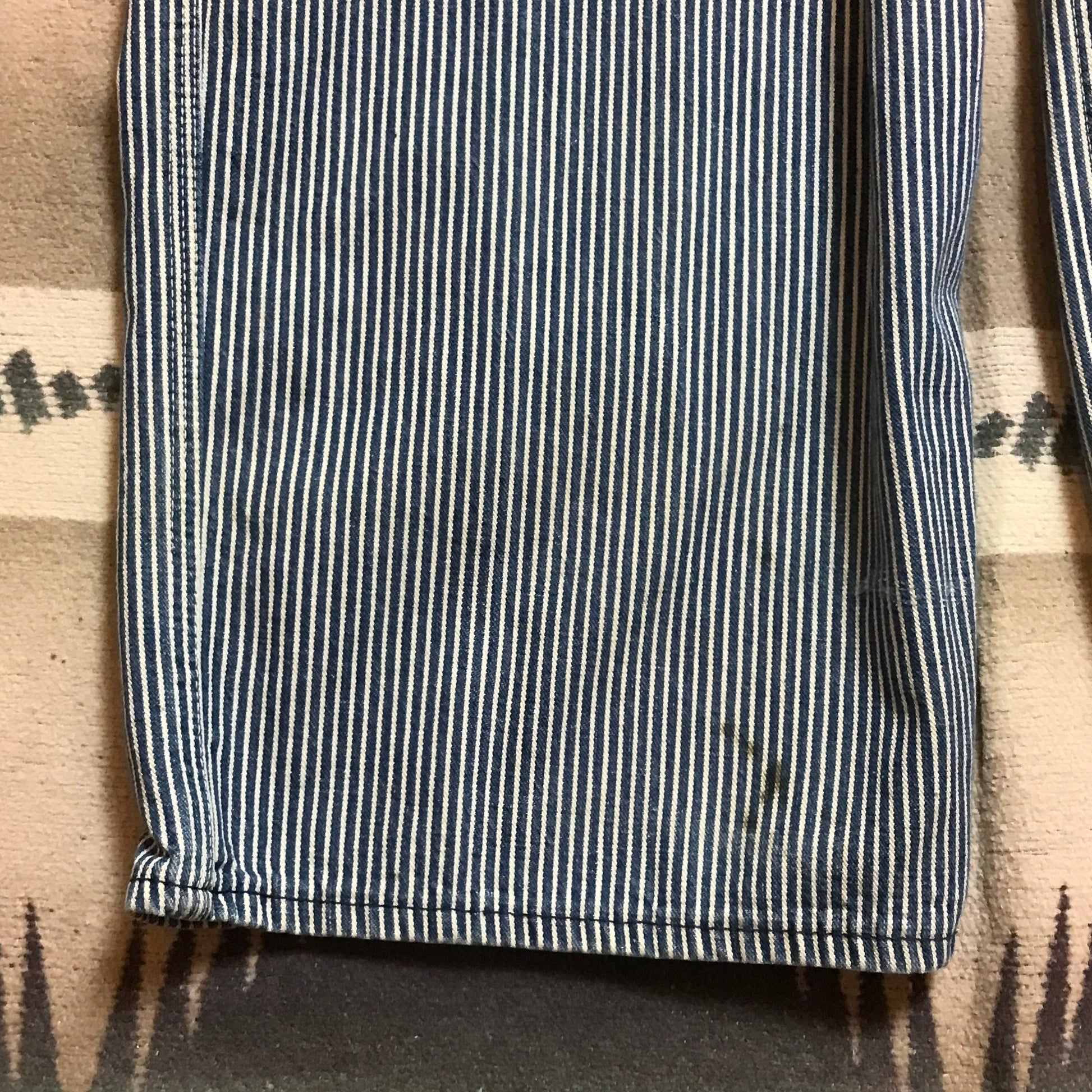 1970s Penneys Big Mac Hickory Striped Overalls Made in USA Size 38x28