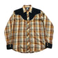 1970s/1980s LAX Western Shirt with Corduroy Accent Made in USA Size S/M