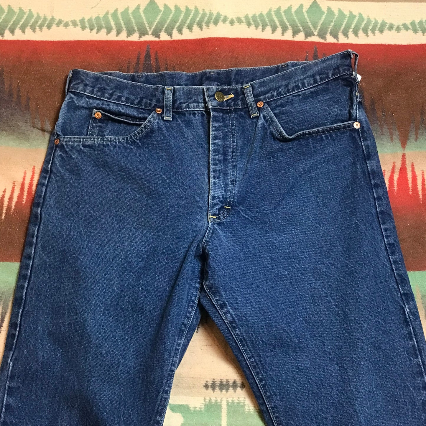 1970s Lee Riders Dark Wash Jeans Made in USA Size 34x29