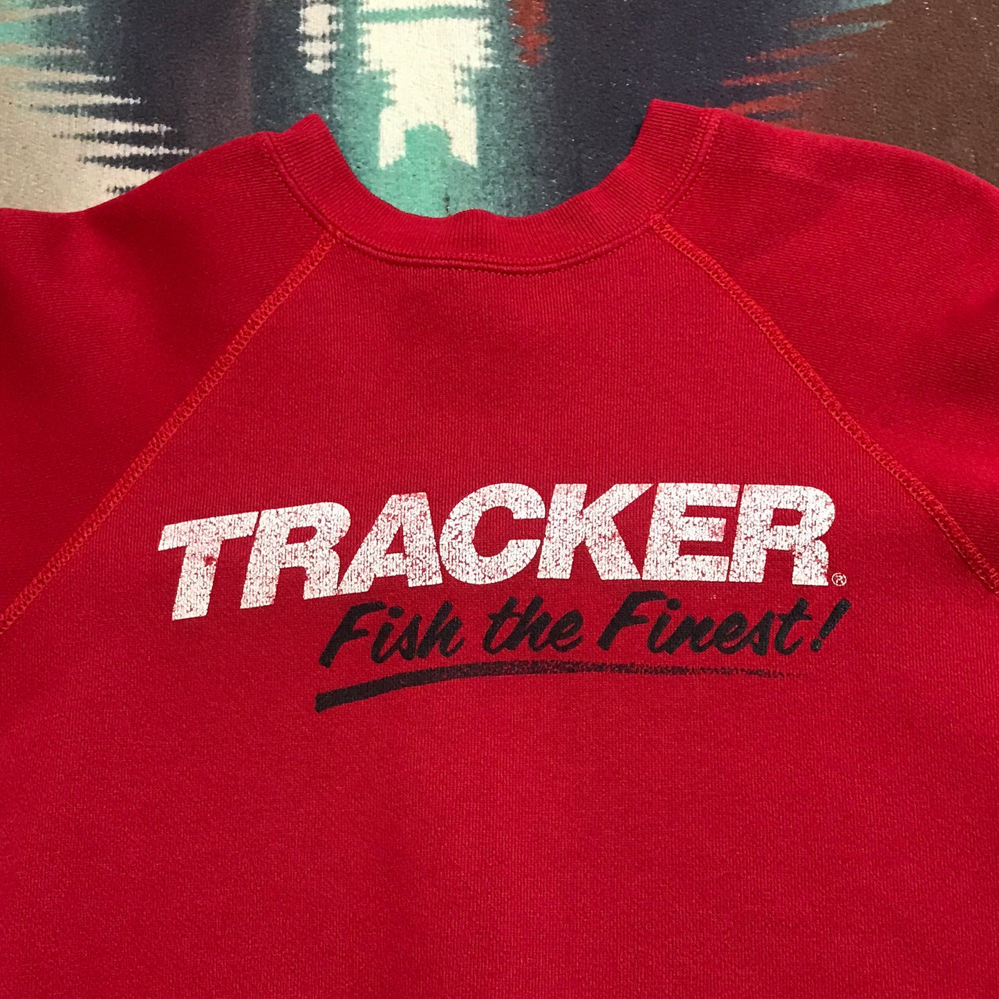 1980s/1990s Tracker Boats Fish the Finest Raglan Sweatshirt Made in USA Size S/M