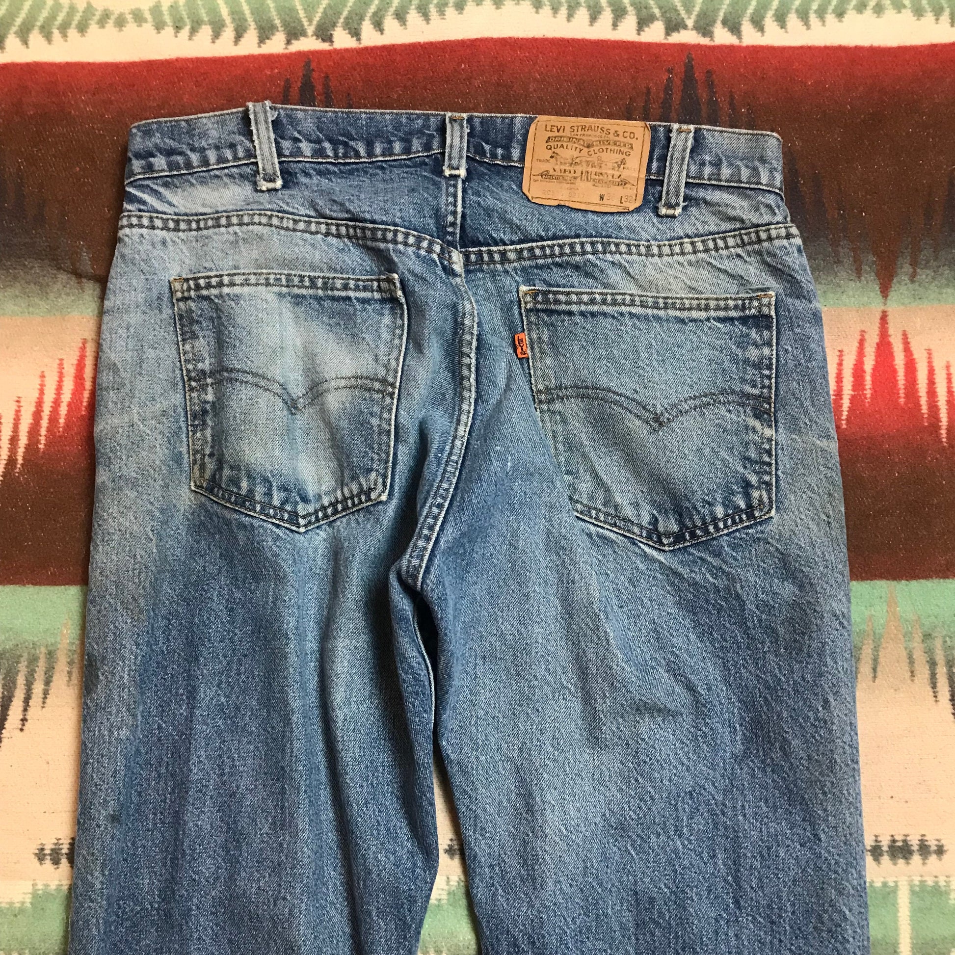 1980s Orange Tab Levi's 505 Jeans Made in USA Size 34x30