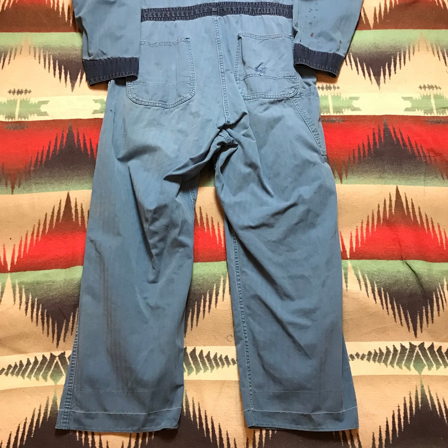 1950s Cleveland Workwear Co. Two Tone Coveralls Made in USA Size XL