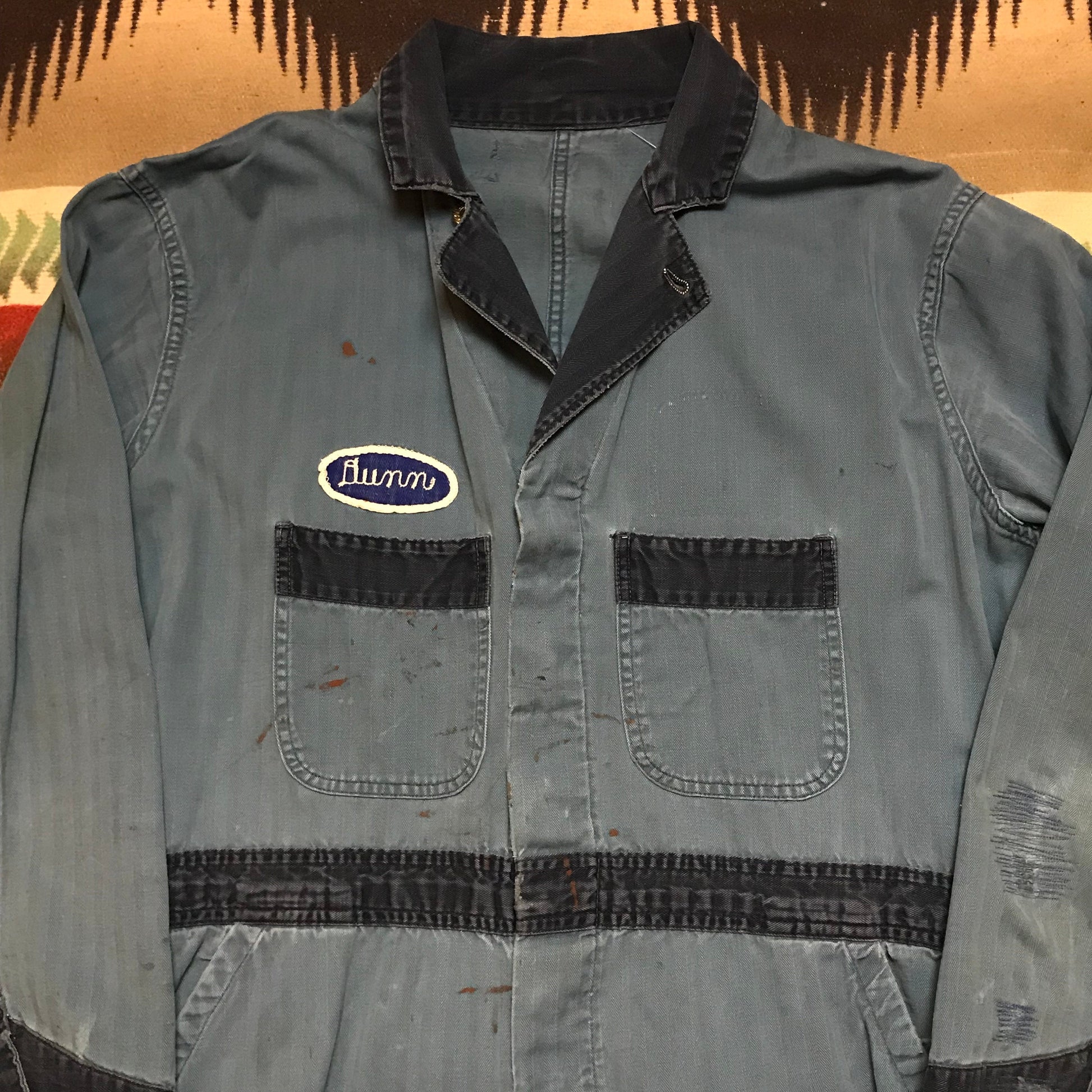 1950s Cleveland Workwear Co. Two Tone Coveralls Made in USA Size XL