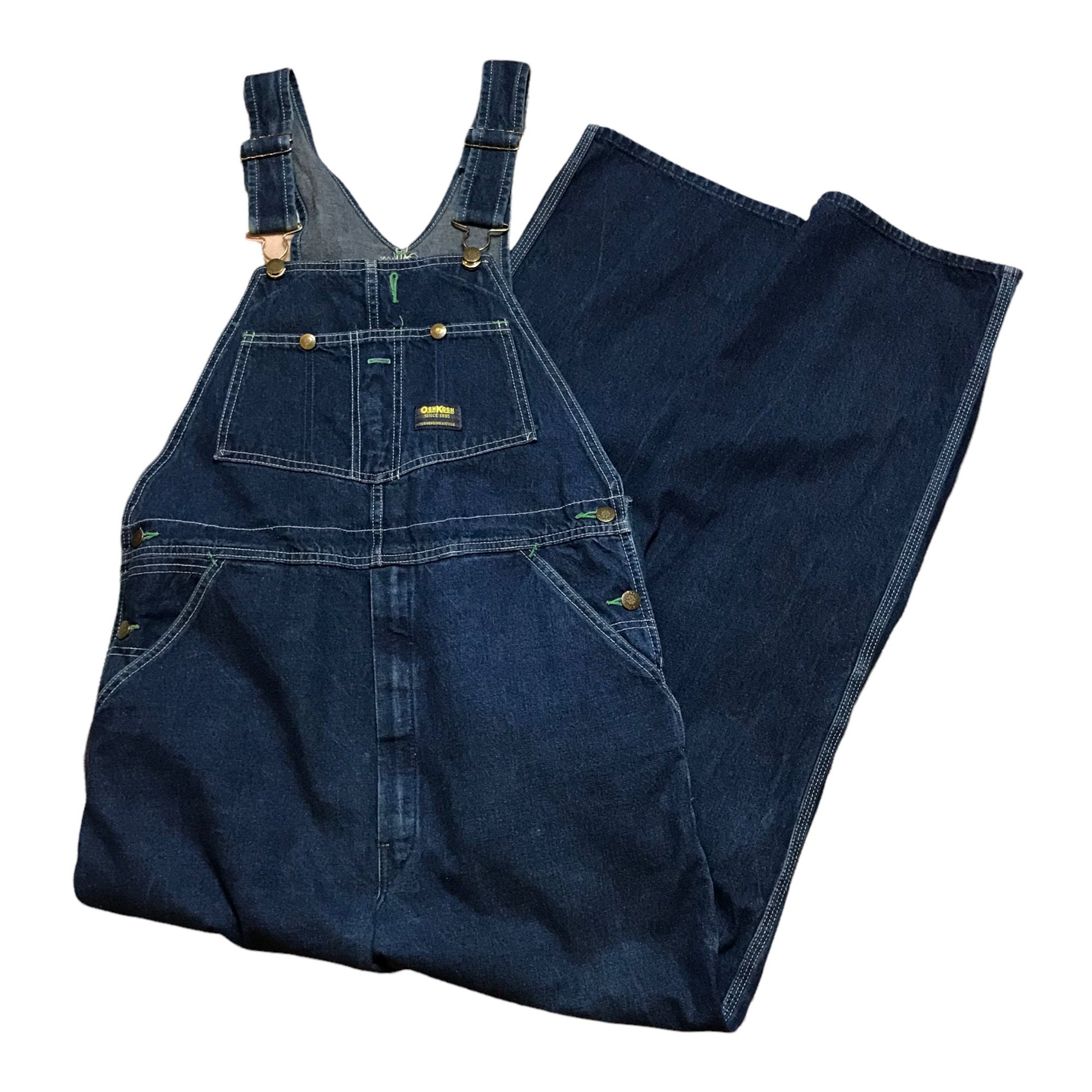 1980s Oshkosh Vestbak Denim Overalls Made in USA Size 34x33