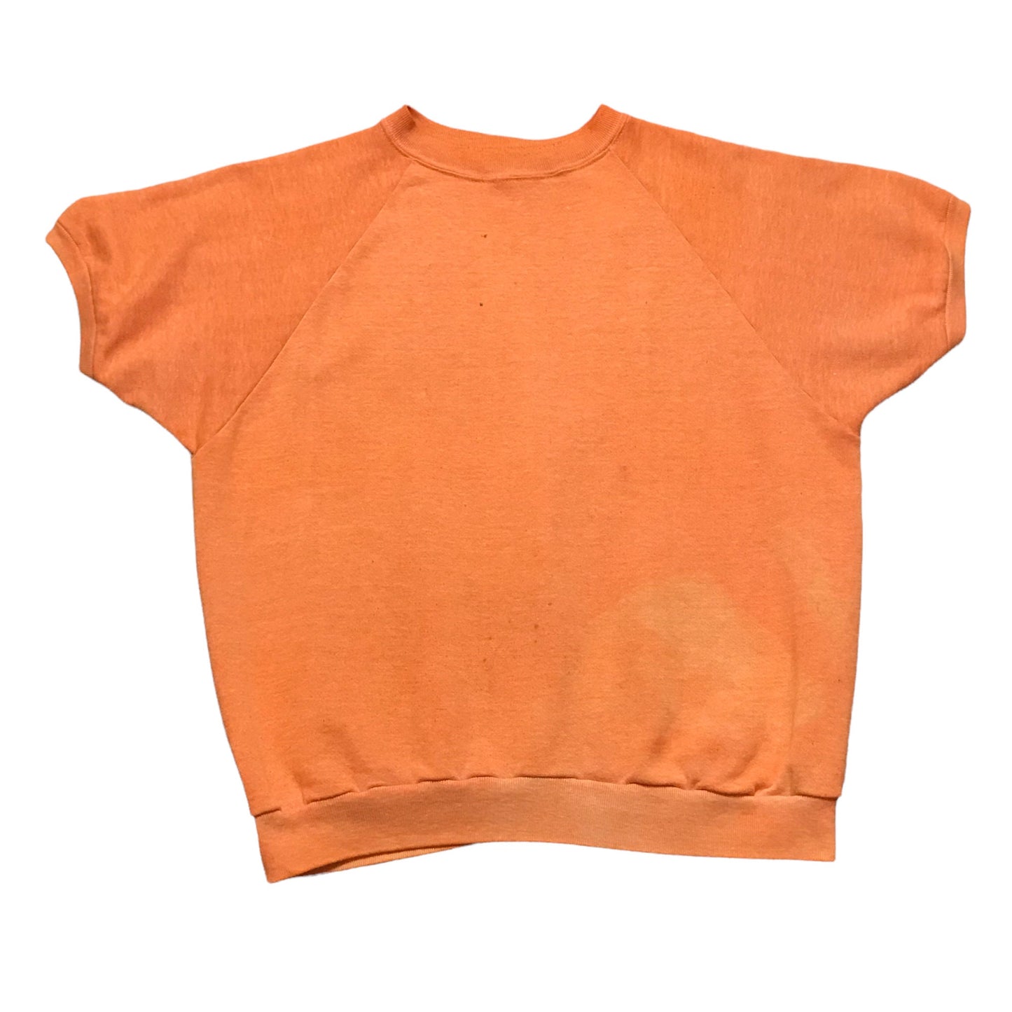 1980s Faded Orange Short Sleeve Raglan Sweatshirt Made in USA Size M