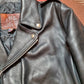 1990s Kerr Leathers Moto Style Leather Motorcycle Jacket Made in USA Size L