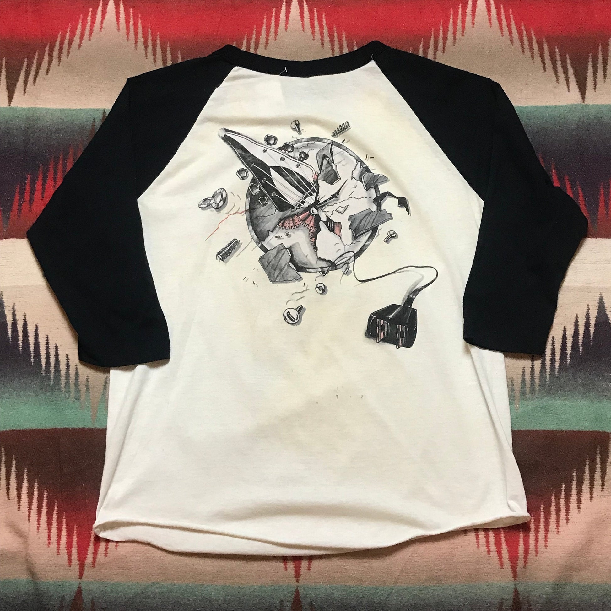 1980s Mcauley Schenker Group Perfect Timing Raglan T-Shirt Made in USA Size S