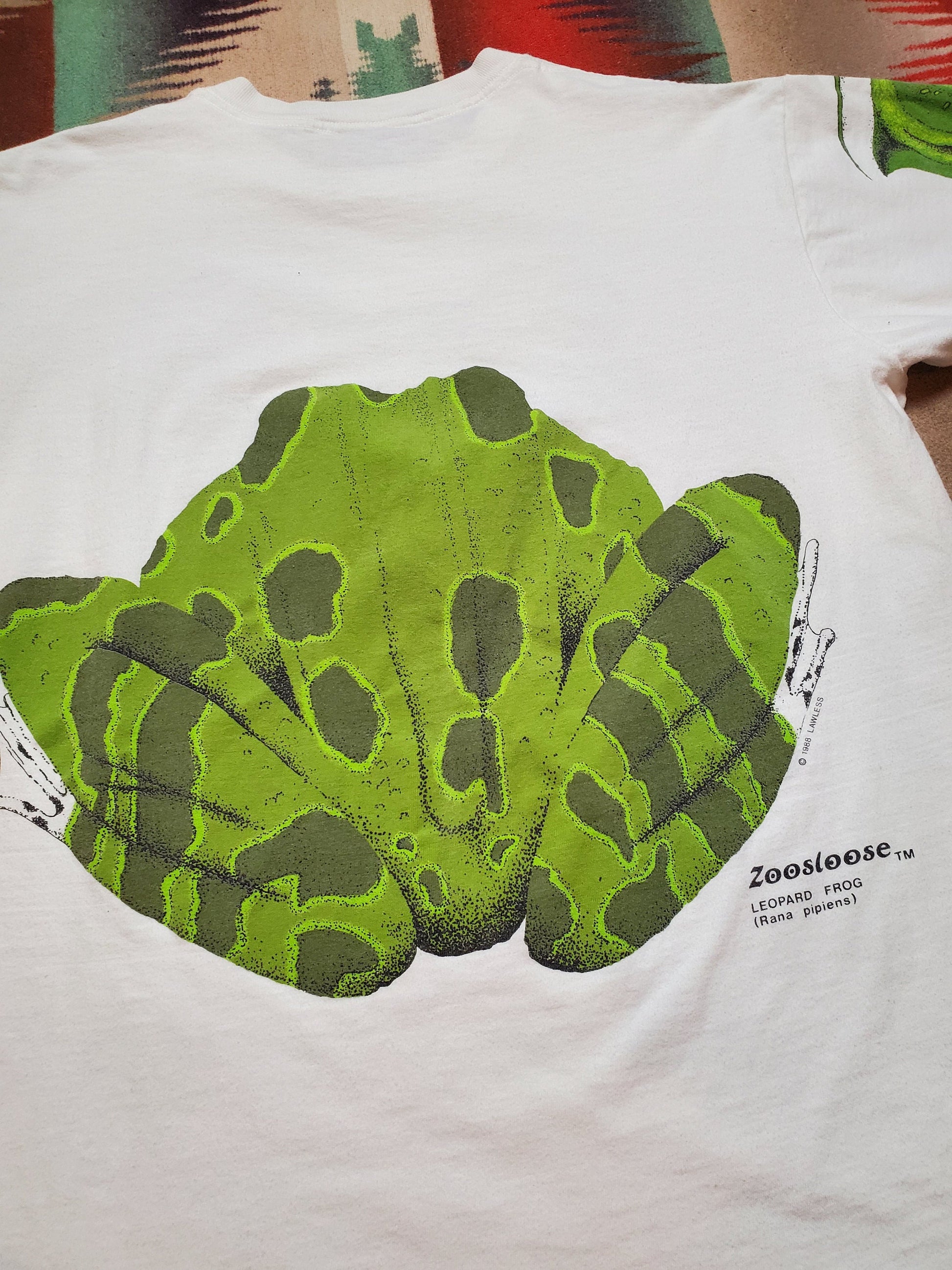 1980s Zoosloose Leopard Frog All Over Print T-Shirt Made in USA Size L