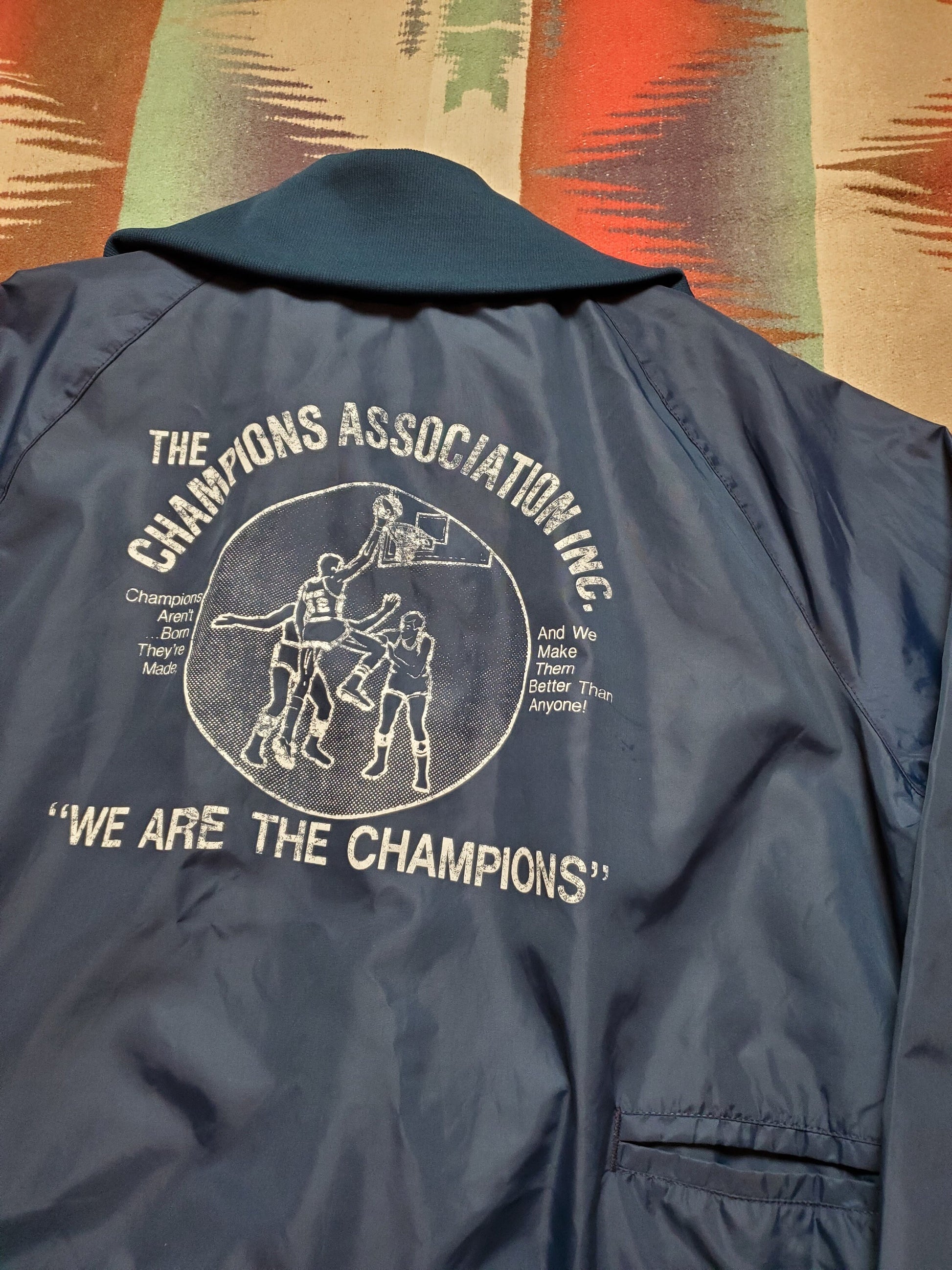 1980s West Wind Champions Association Inc We Are the Champions Basketball Pullover Windbreaker Made in USA Size L