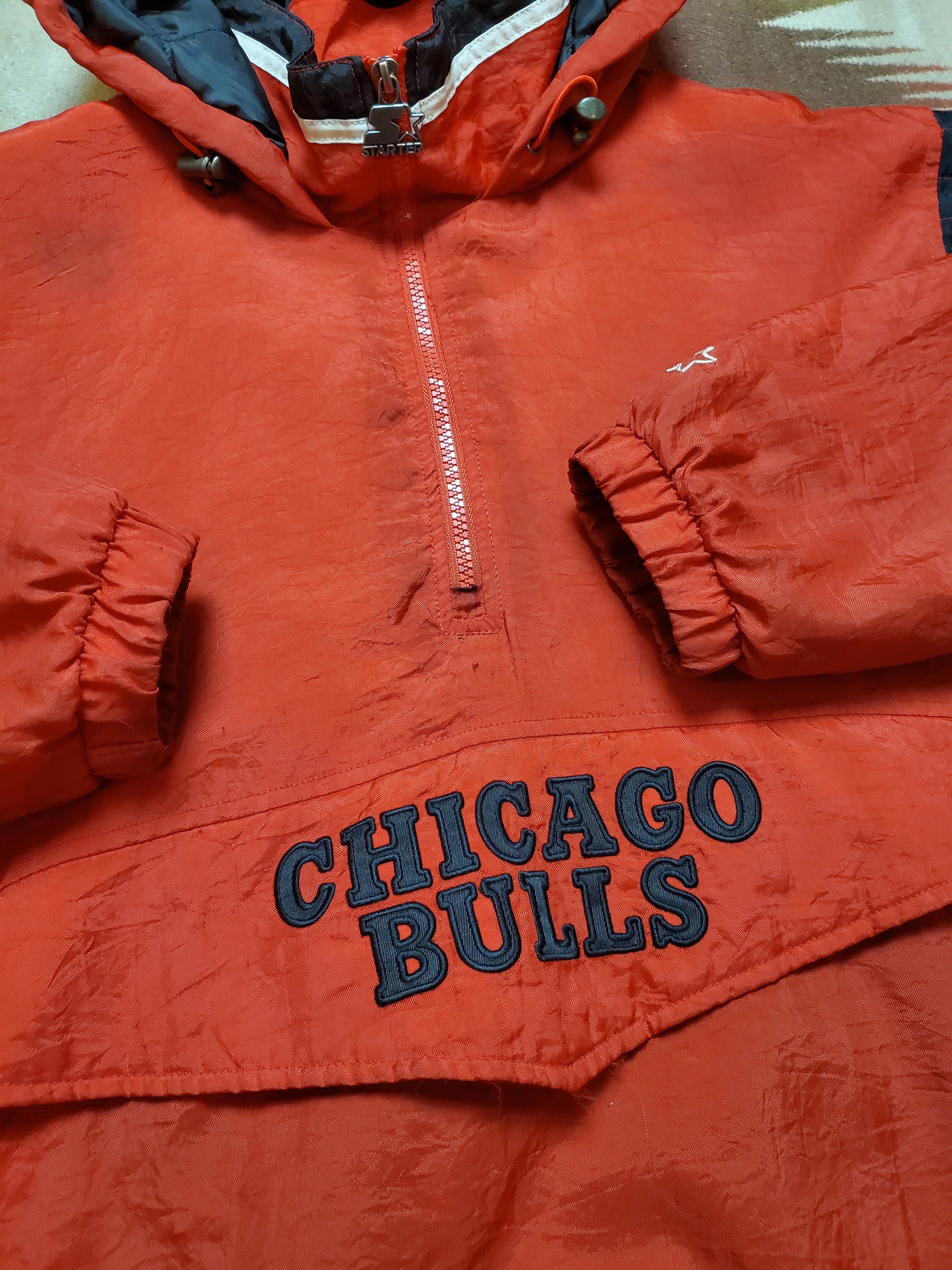 1990s Starter Chicago Bulls Pullover Jacket Size XL