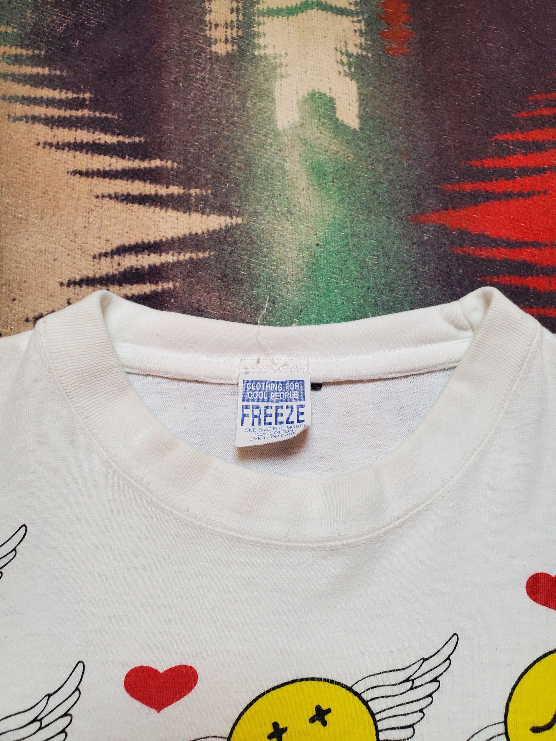 1990s/2000s Freeze Face It Angel Smiley Face T-Shirt Size XL/XXL