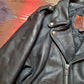 1990s Kerr Leathers Moto Style Leather Motorcycle Jacket Made in USA Size L