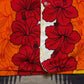 1960s Ui-Maikai Bark Cloth Hibiscus Printed Hawaiian Shirt Made in Hawaii Size M/L