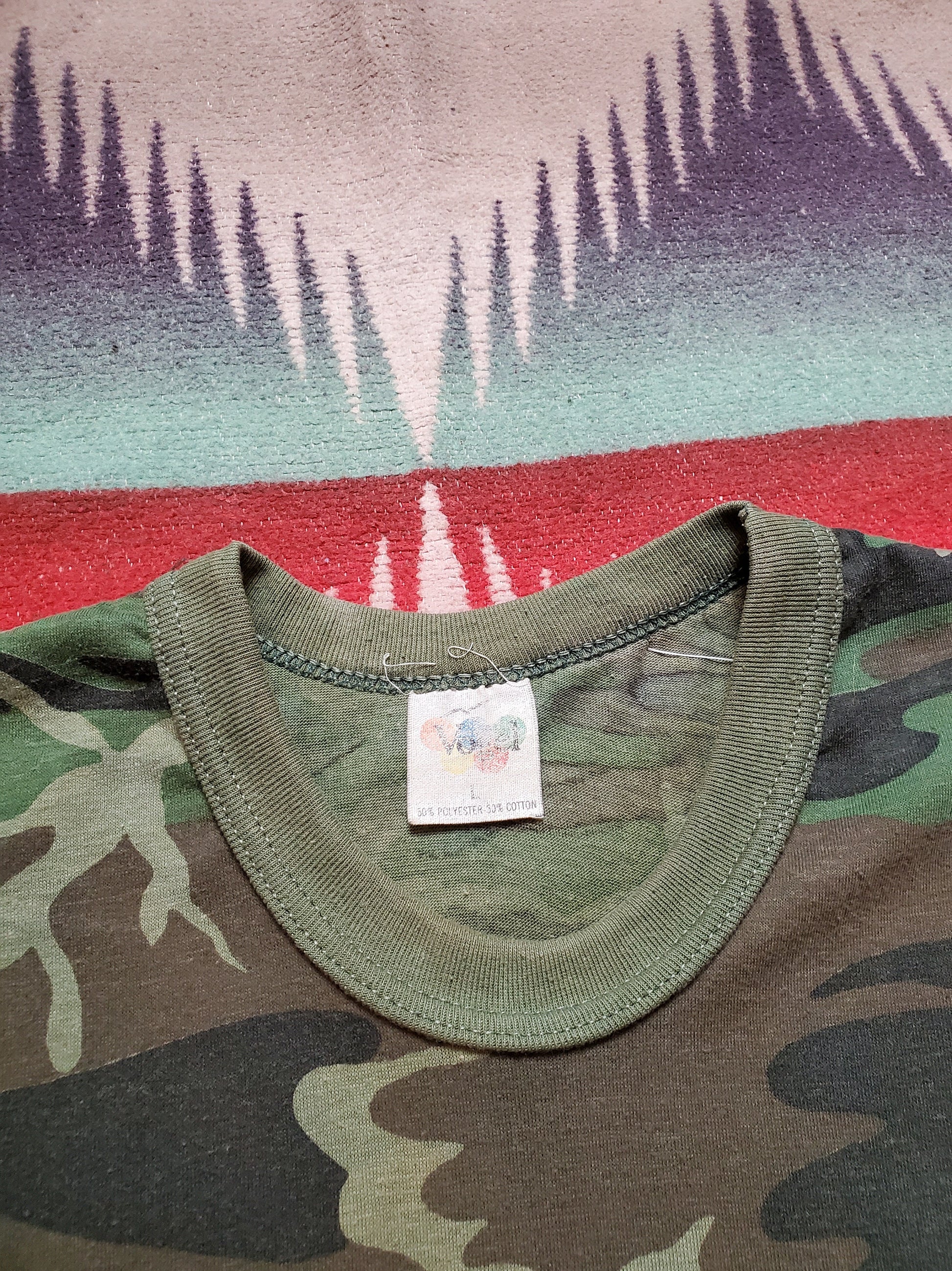 1980s Woodlands Camo T-Shirt Made in USA Size S