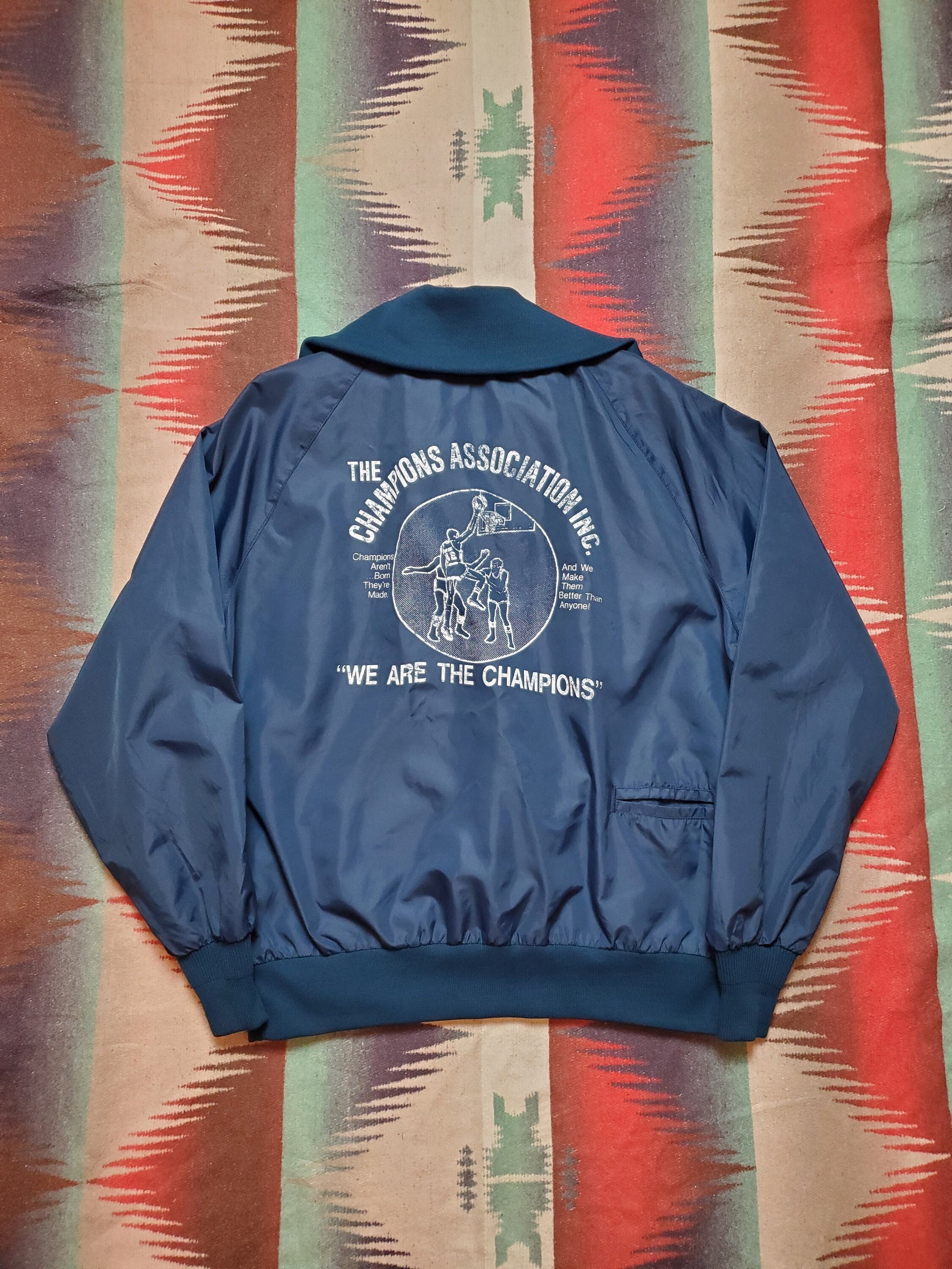 1980s West Wind Champions Association Inc We Are the Champions Basketball Pullover Windbreaker Made in USA Size L