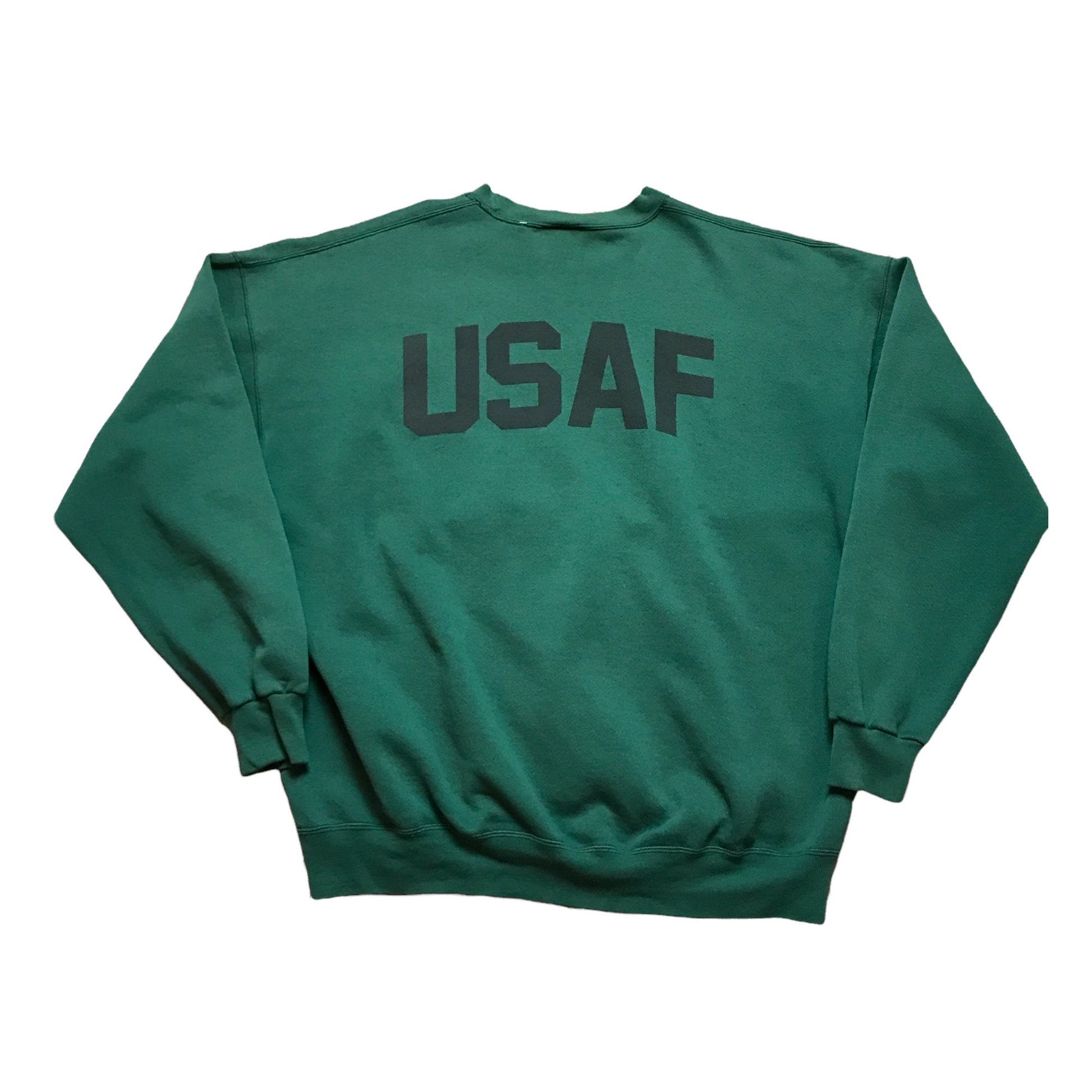1990s MJ Soffe USAF Hoyas Reflective Print Sweatshirt Made in USA Size xxl