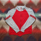 1980s Two Tone Grey/Red Zip Up Sweatshirt Size S