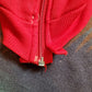 1980s Two Tone Grey/Red Zip Up Sweatshirt Size S