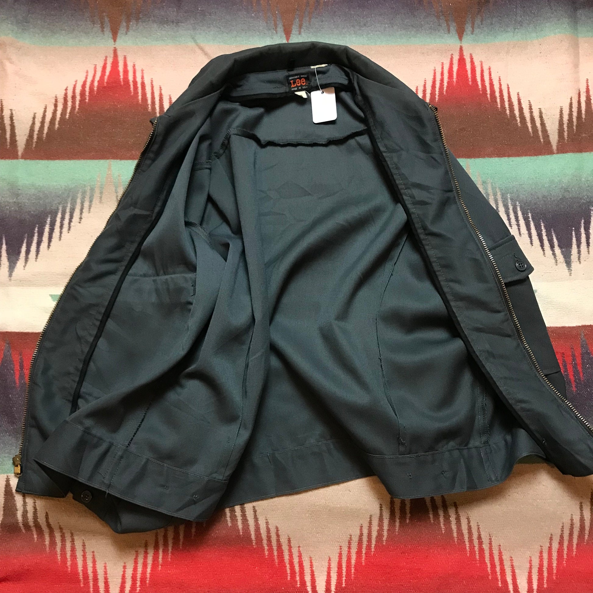 1960s Lee Permanent Press Twill Work Jacket Made in USA Size XL