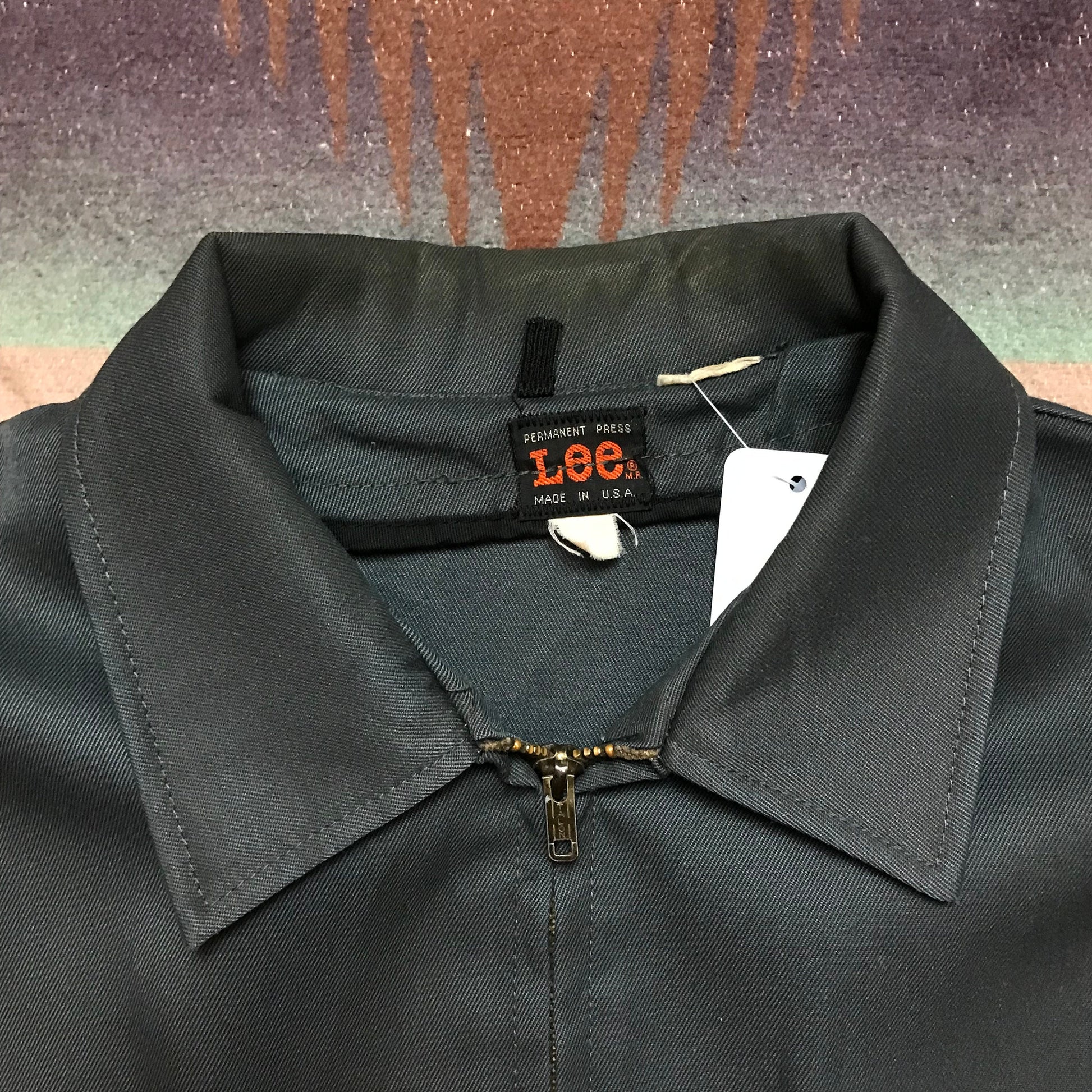 1960s Lee Permanent Press Twill Work Jacket Made in USA Size XL