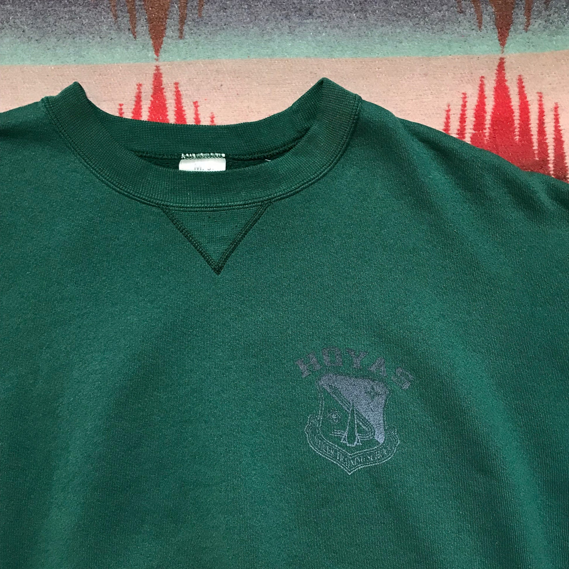 1990s MJ Soffe USAF Hoyas Reflective Print Sweatshirt Made in USA Size xxl