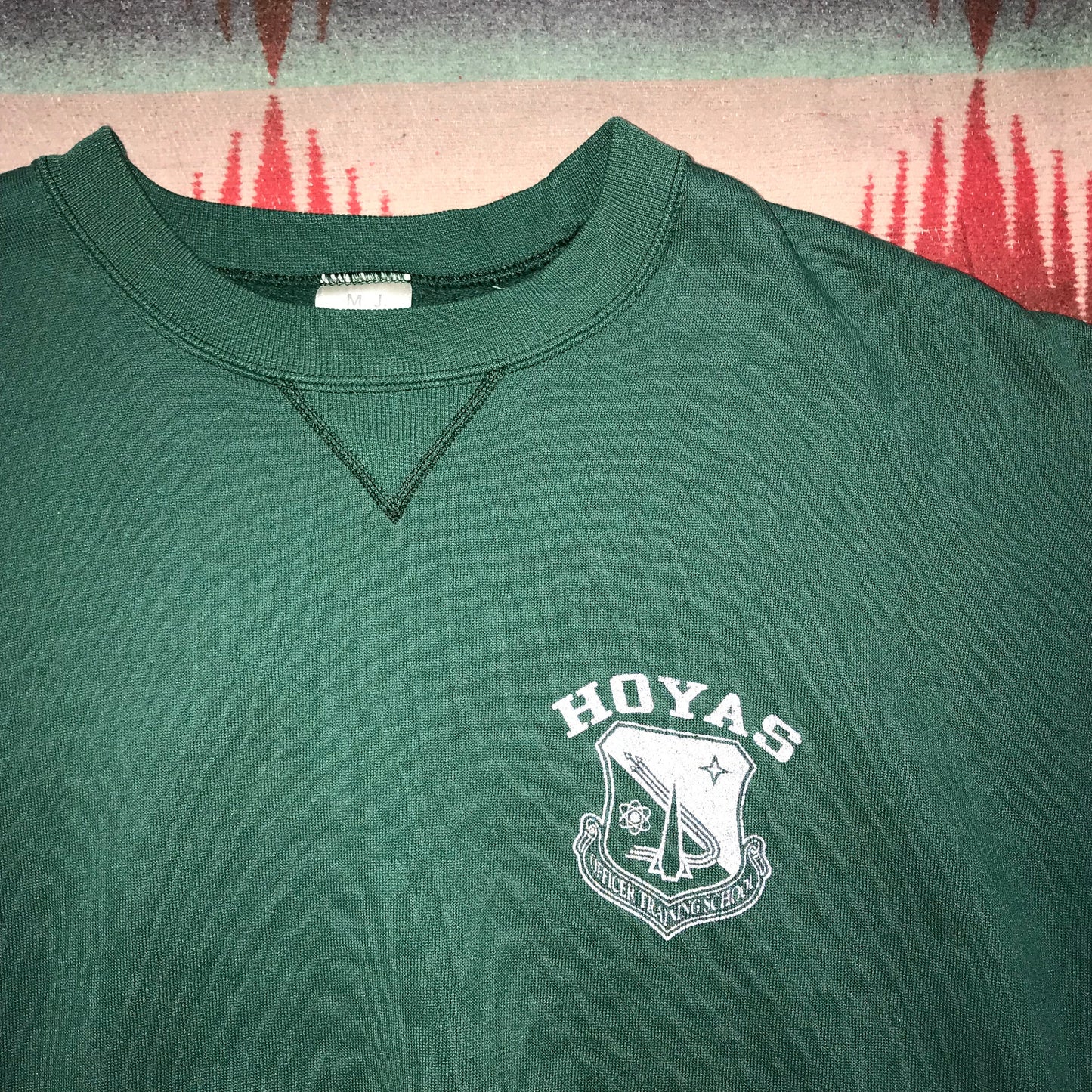 1990s MJ Soffe USAF Hoyas Reflective Print Sweatshirt Made in USA Size xxl