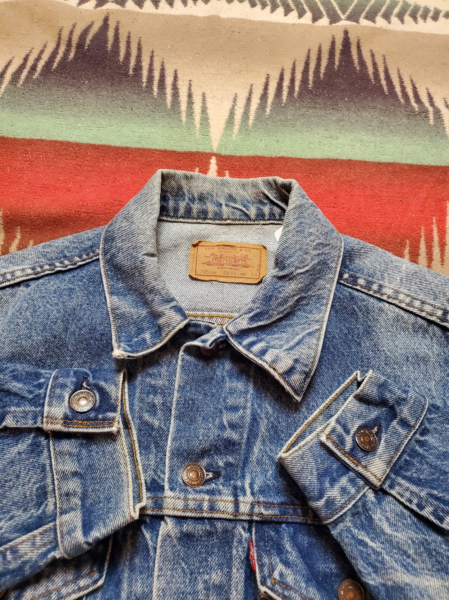 1980s Levi's Denim Trucker Jacket 20506-0216 Made in USA Size L