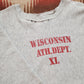 1980s Distressed Macgregor Sandknit Wisconsin Athletic Department Sweatshirt Made in USA Size XL