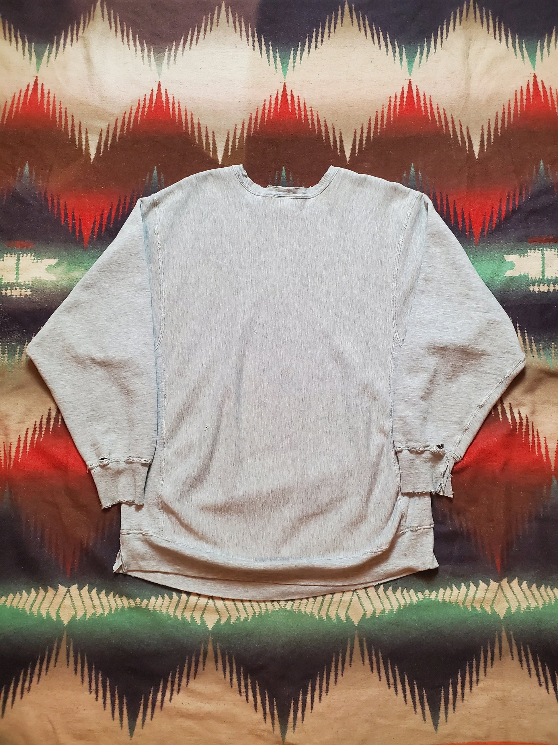 1980s Distressed Macgregor Sandknit Wisconsin Athletic Department Sweatshirt Made in USA Size XL