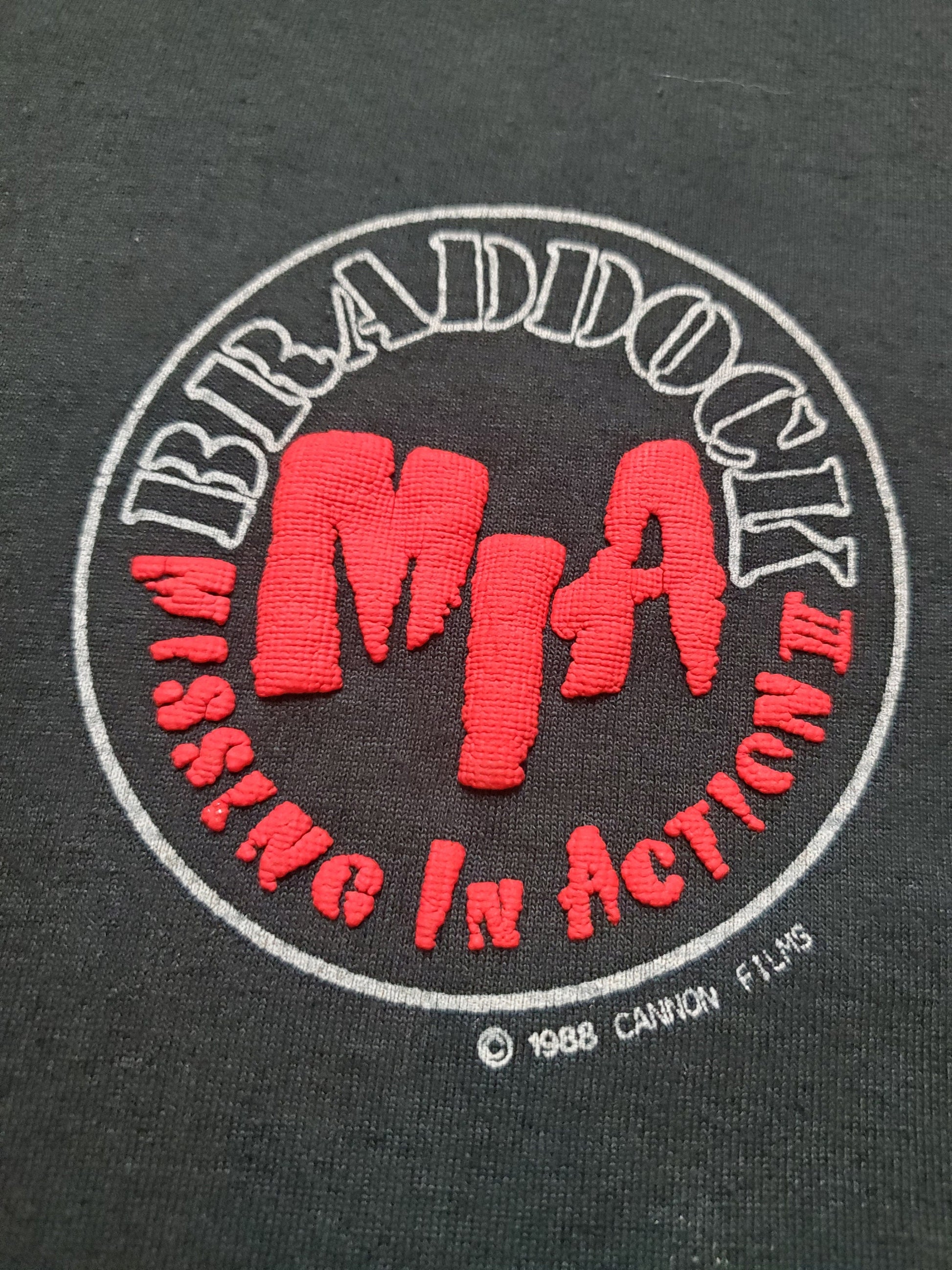 1980s Braddock MIA 3 Chuck Norris Movie T-Shirt Made in USA Size L
