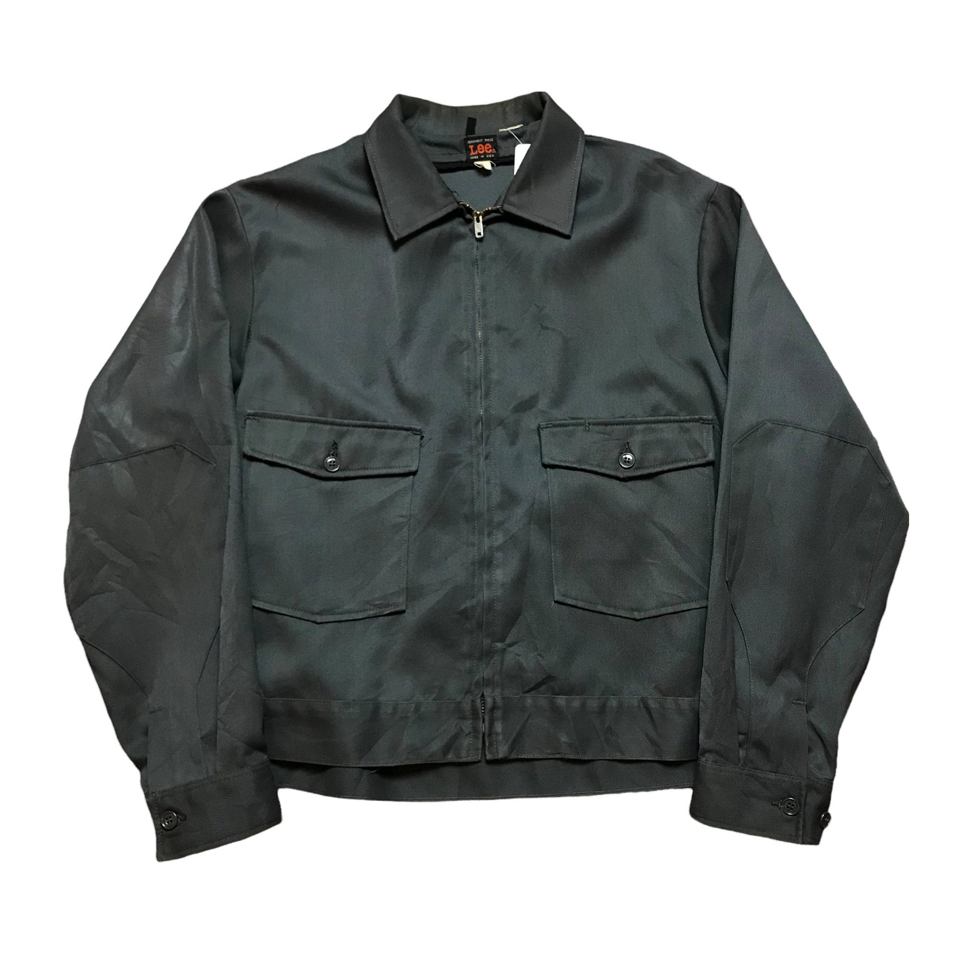 1960s Lee Permanent Press Twill Work Jacket Made in USA Size XL