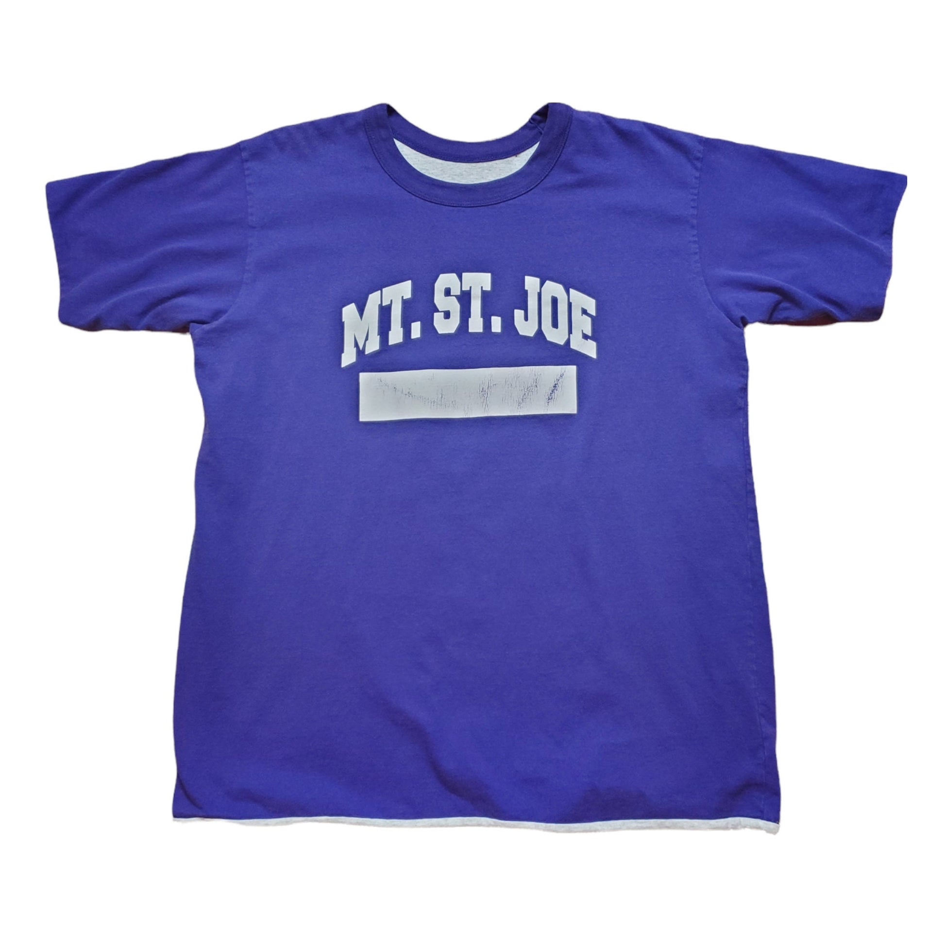 1990s/2000s Mt. St. Joe Purple/Grey Reversible Physical Education T-Shirt Made in USA Size L