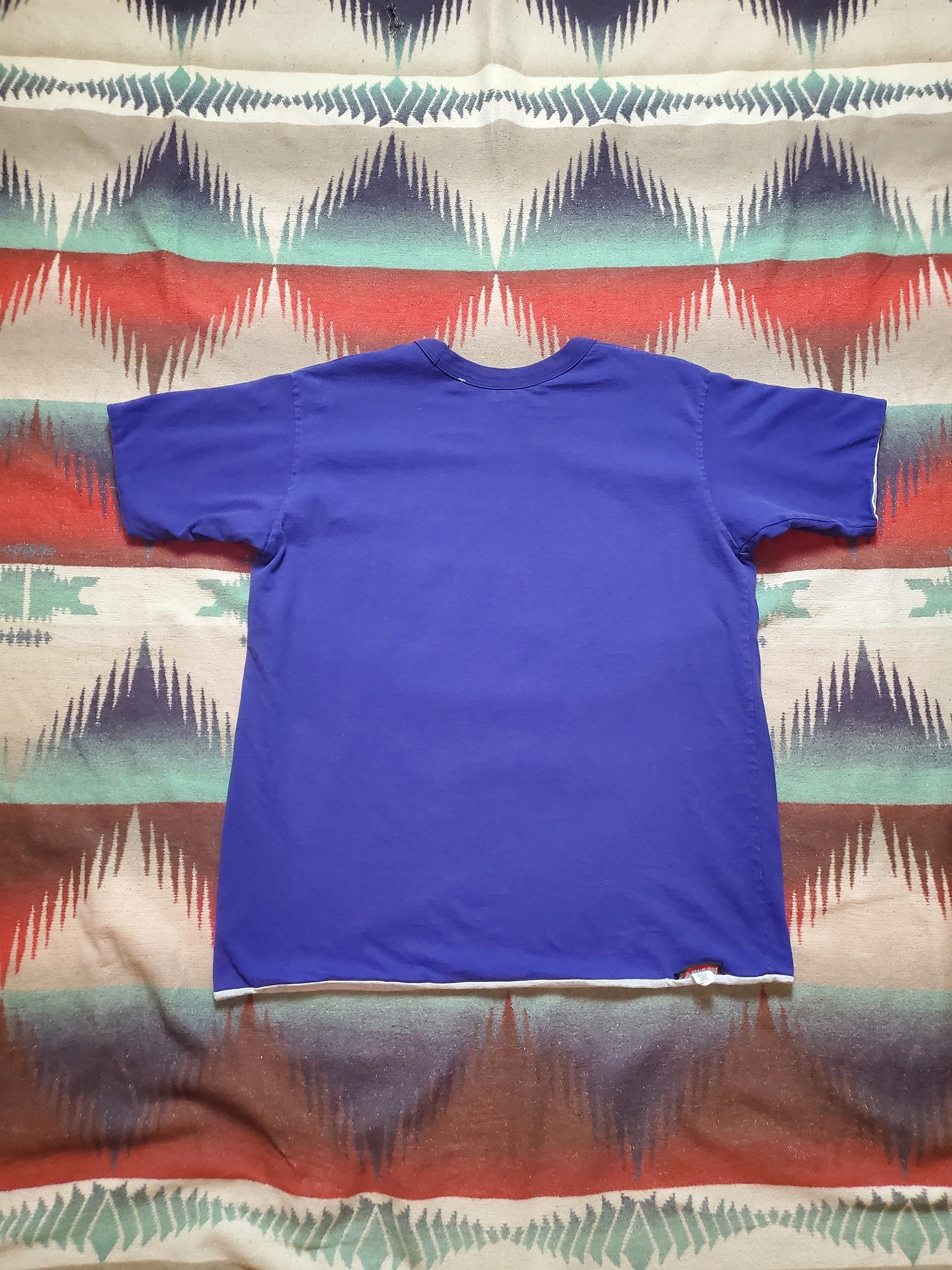 1990s/2000s Mt. St. Joe Purple/Grey Reversible Physical Education T-Shirt Made in USA Size L