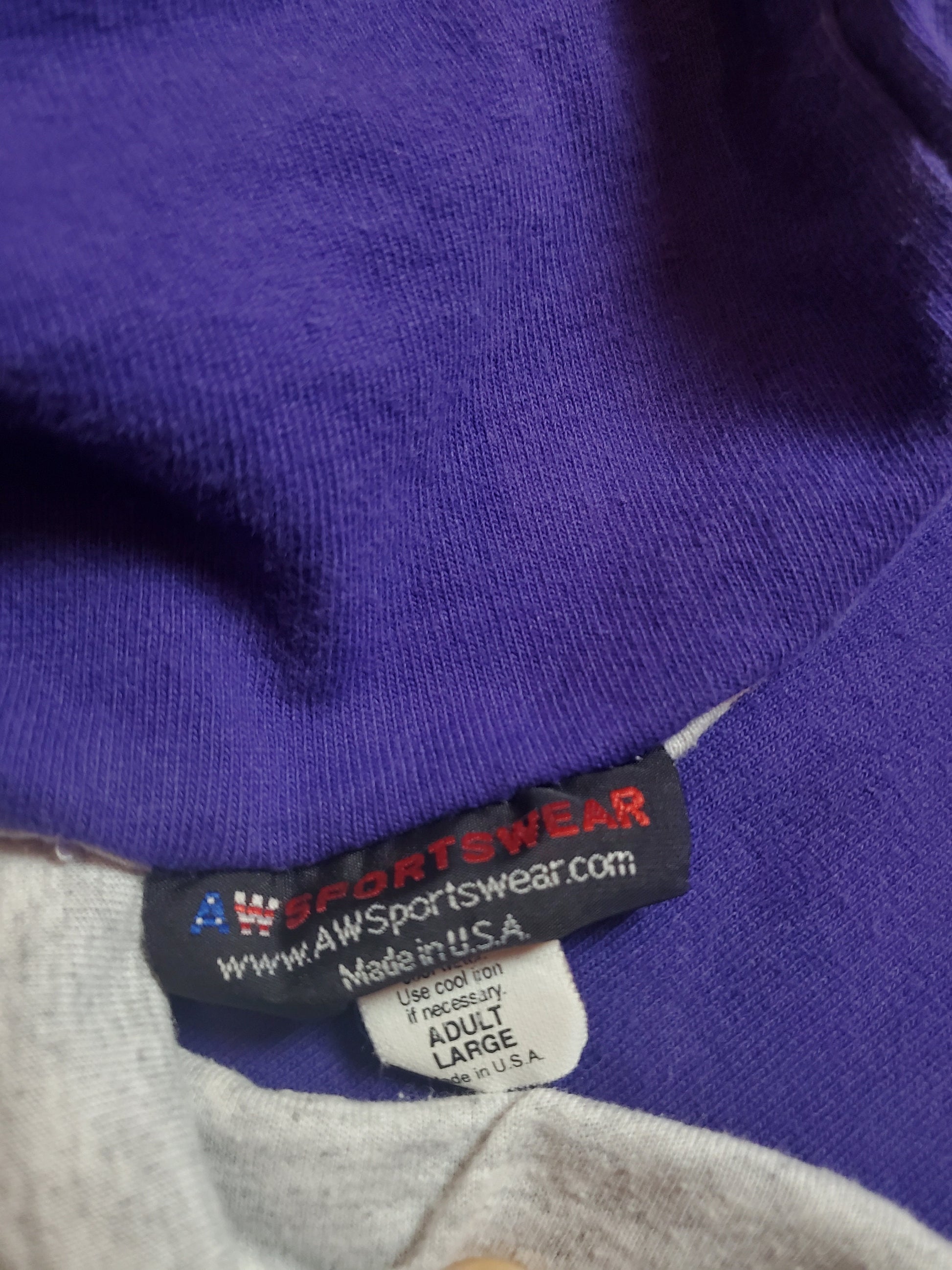 1990s/2000s Mt. St. Joe Purple/Grey Reversible Physical Education T-Shirt Made in USA Size L