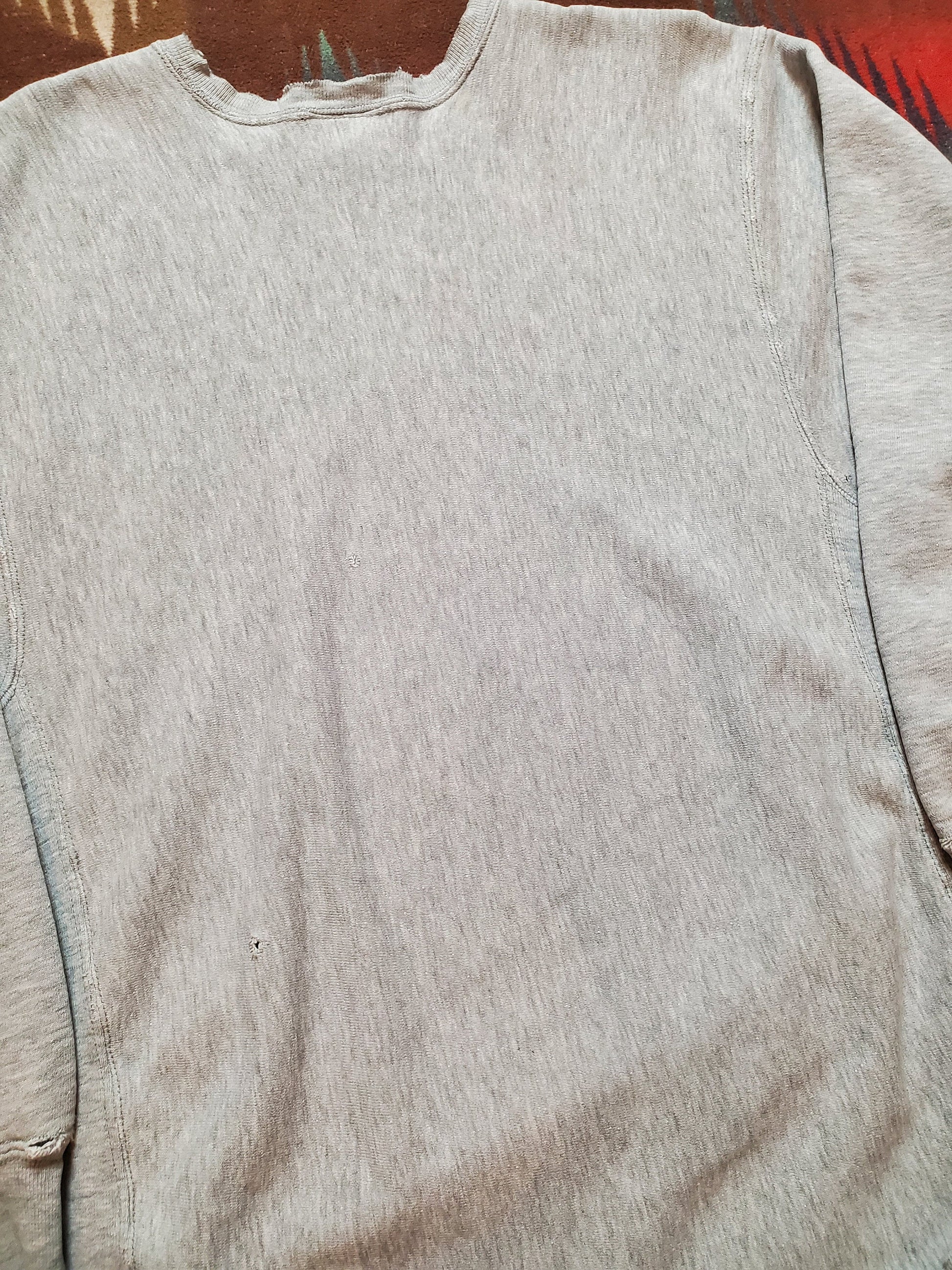 1980s Distressed Macgregor Sandknit Wisconsin Athletic Department Sweatshirt Made in USA Size XL