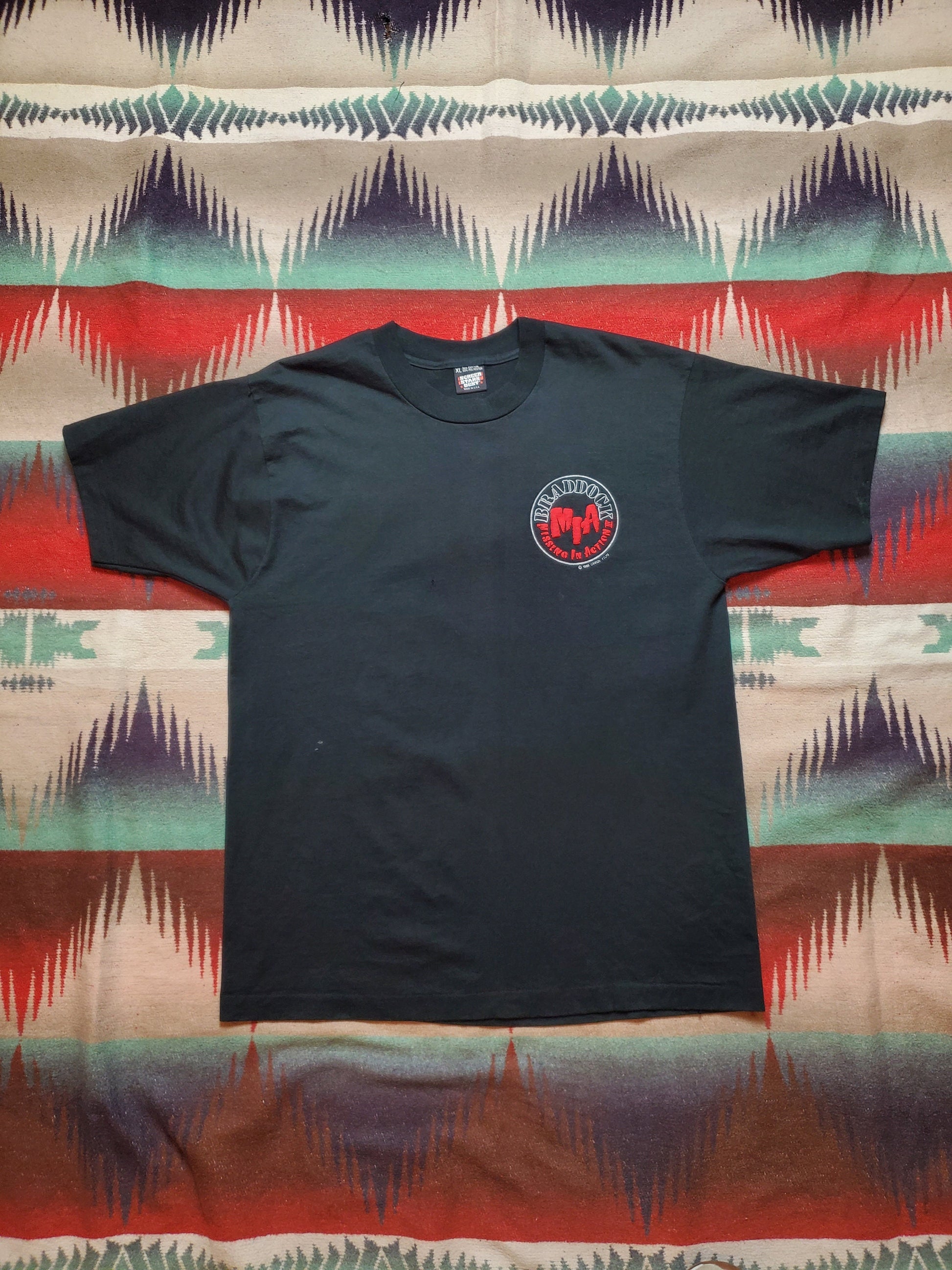1980s Braddock MIA 3 Chuck Norris Movie T-Shirt Made in USA Size L