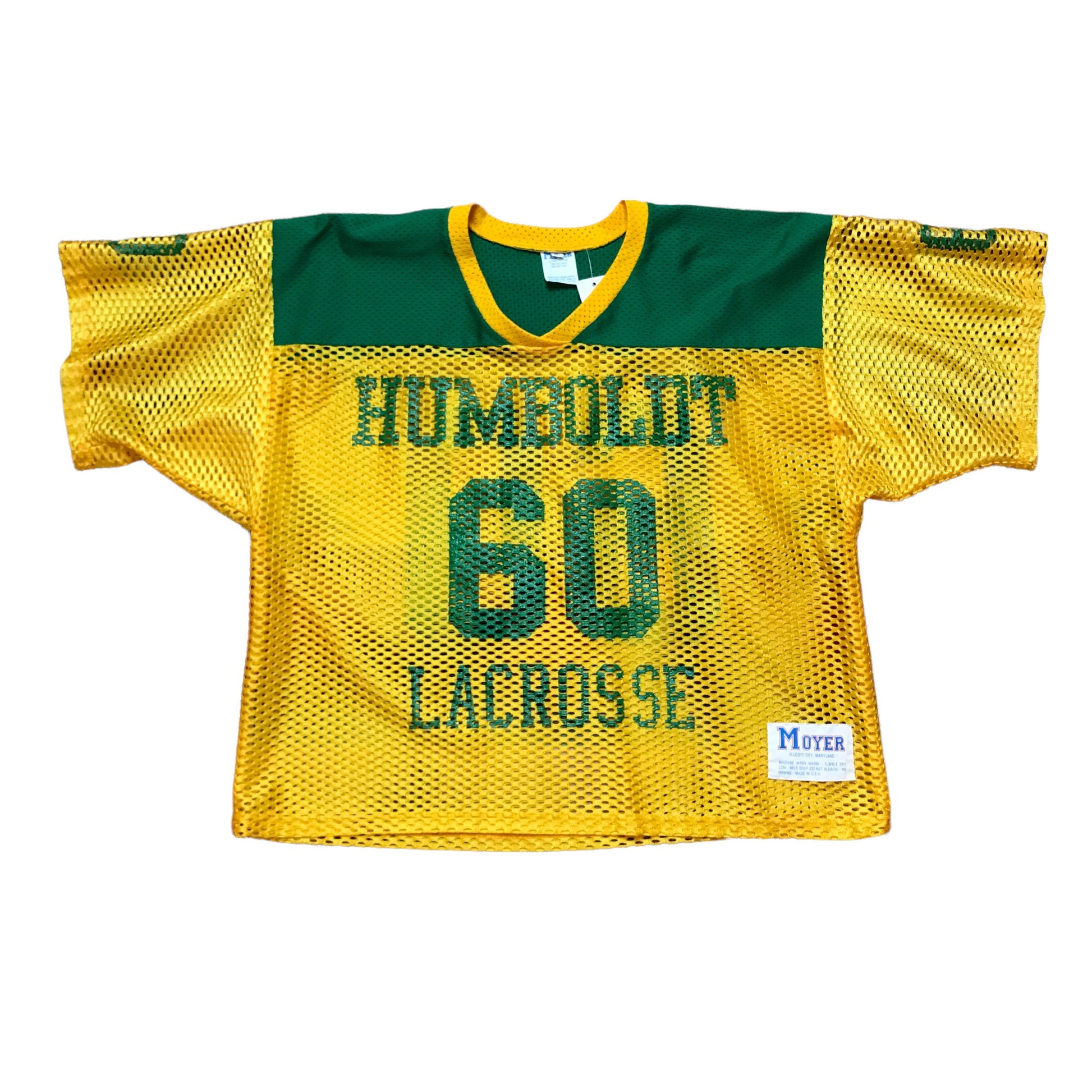 1990s Humboldt Lacrosse Cropped Mesh Jersey Made in USA Size L/XL