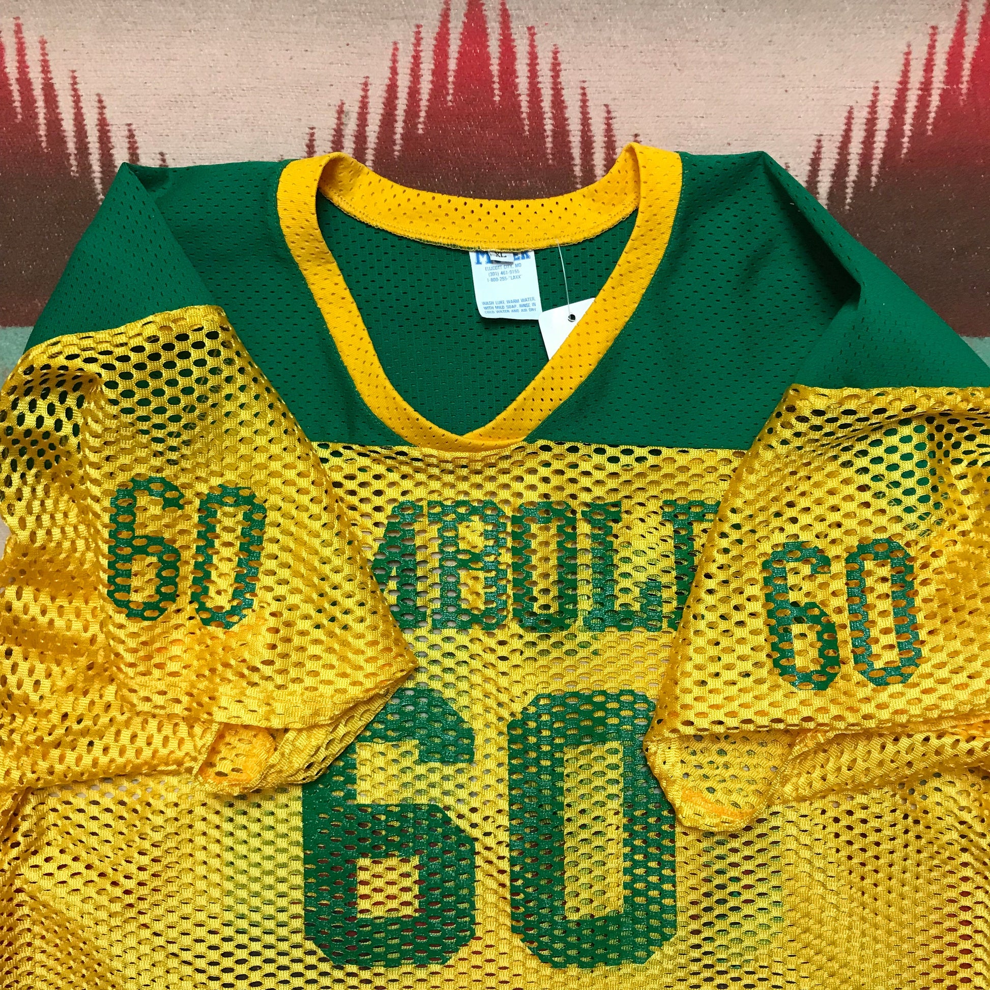 1990s Humboldt Lacrosse Cropped Mesh Jersey Made in USA Size L/XL