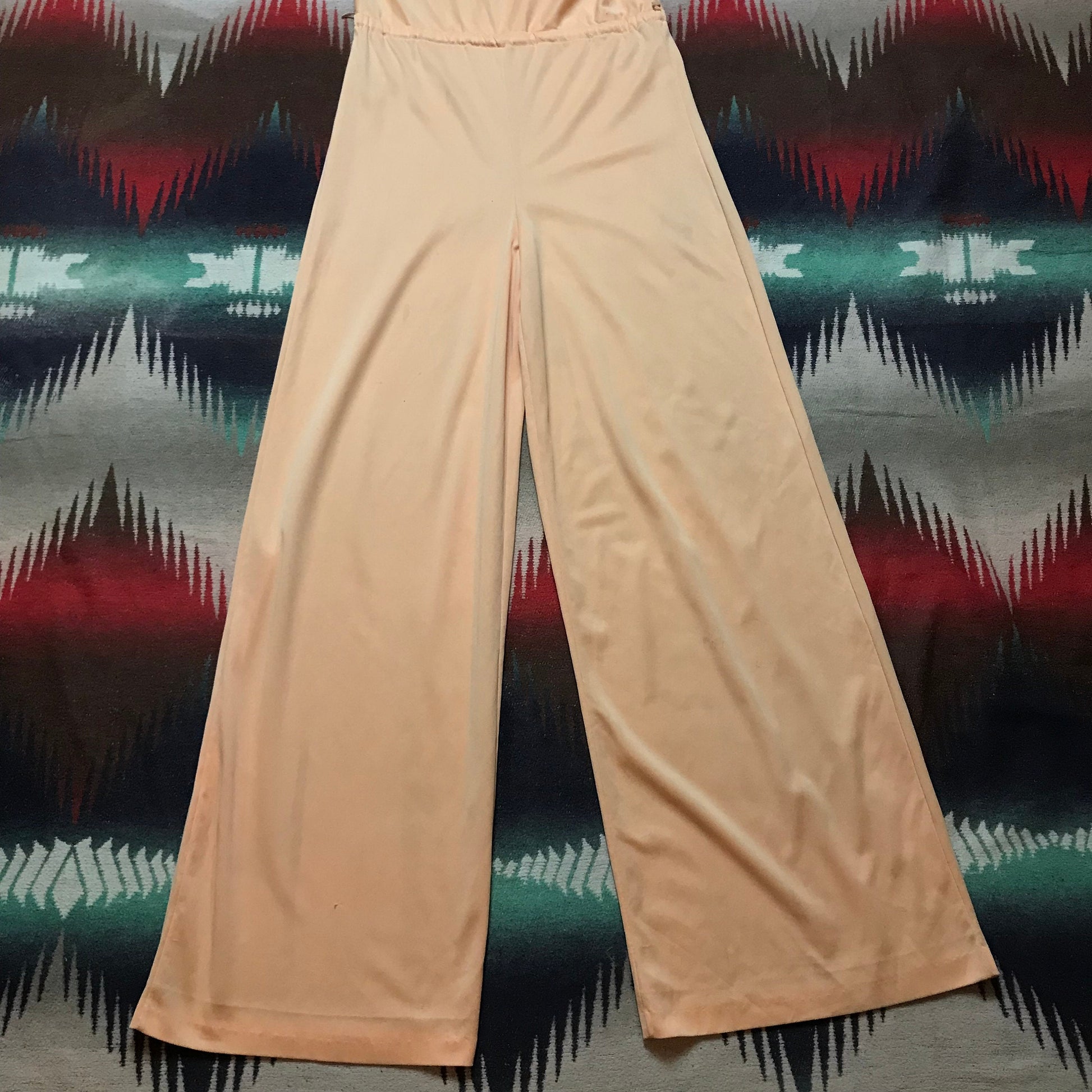 1970s/1980s Frederick's of Hollywood Cowl Neck Flared Jumpsuit Size Women's M