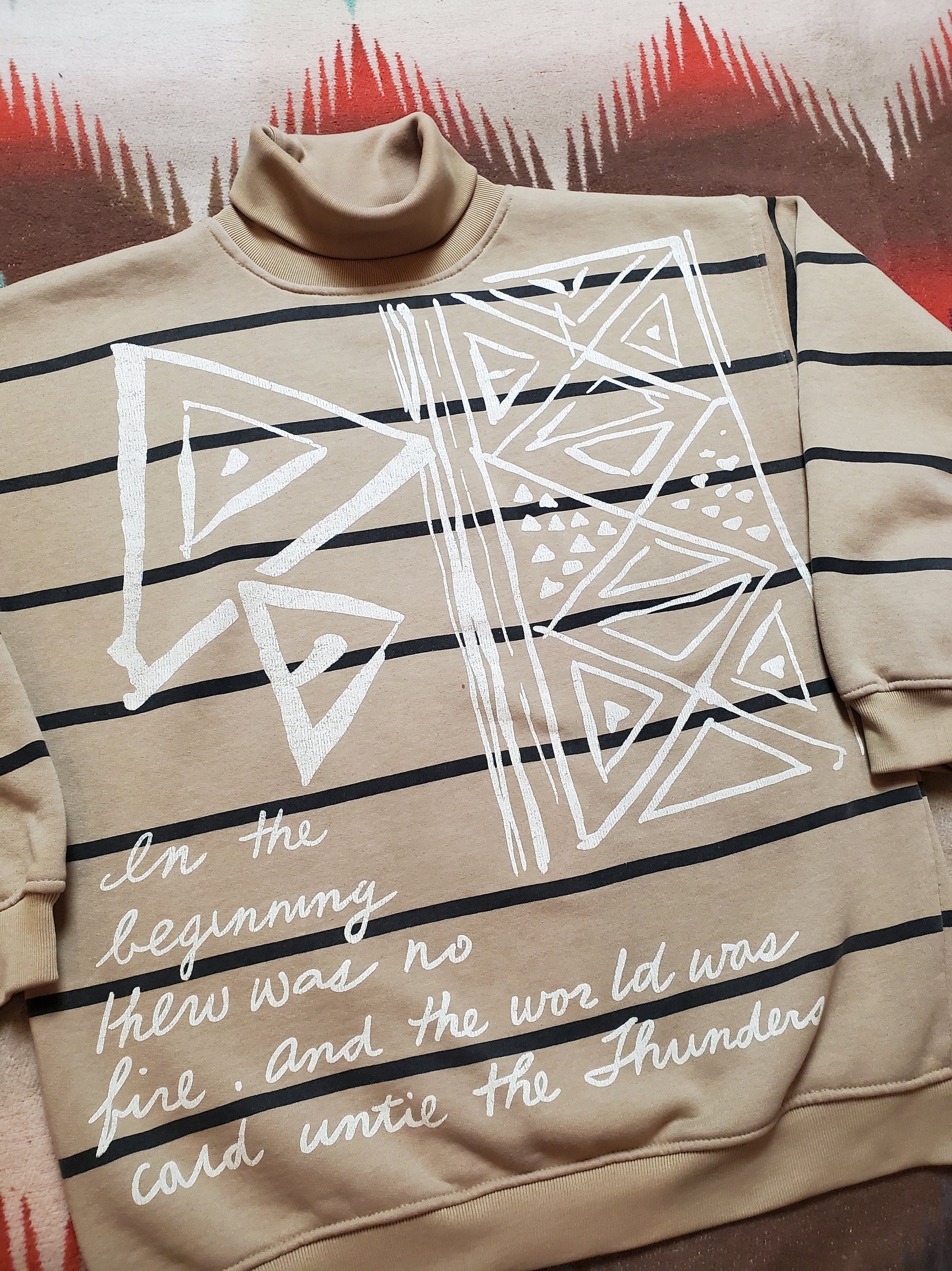 1980s/1990s Adobe Flats The First Fire Turtleneck Sweatshirt Size M/L
