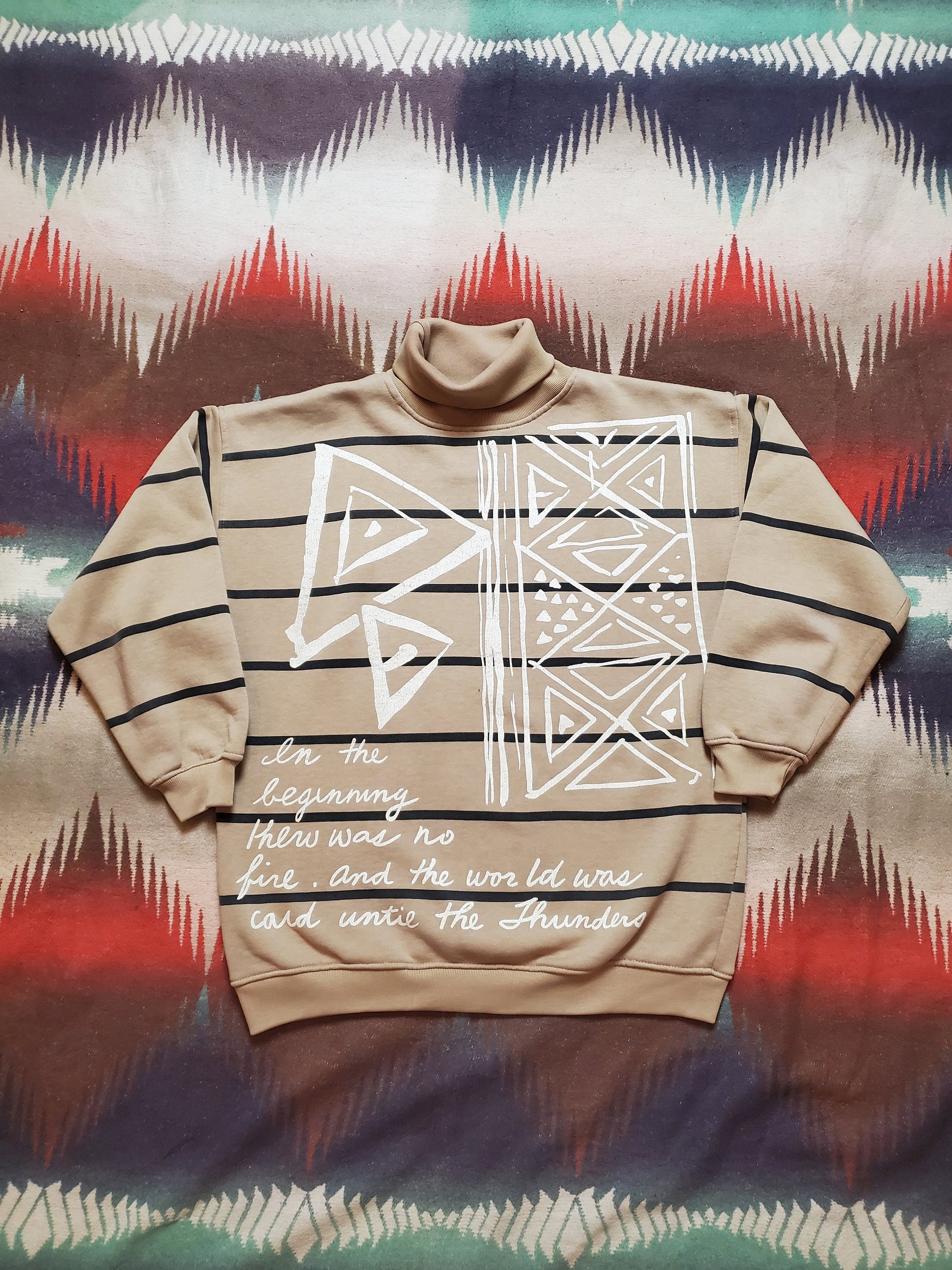 1980s/1990s Adobe Flats The First Fire Turtleneck Sweatshirt Size M/L