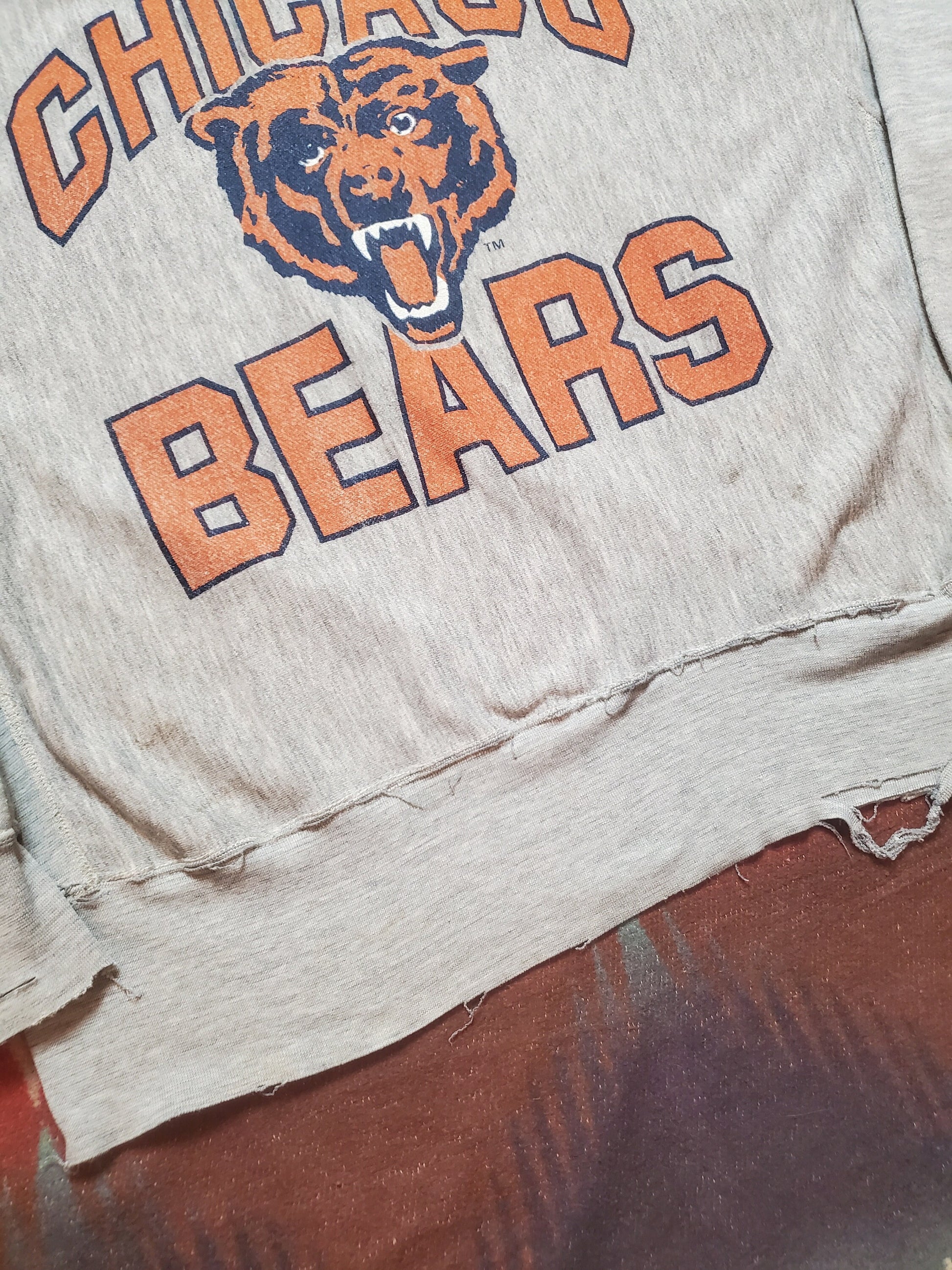 1980s Distressed Chicago Bears Sweatshirt Size XL