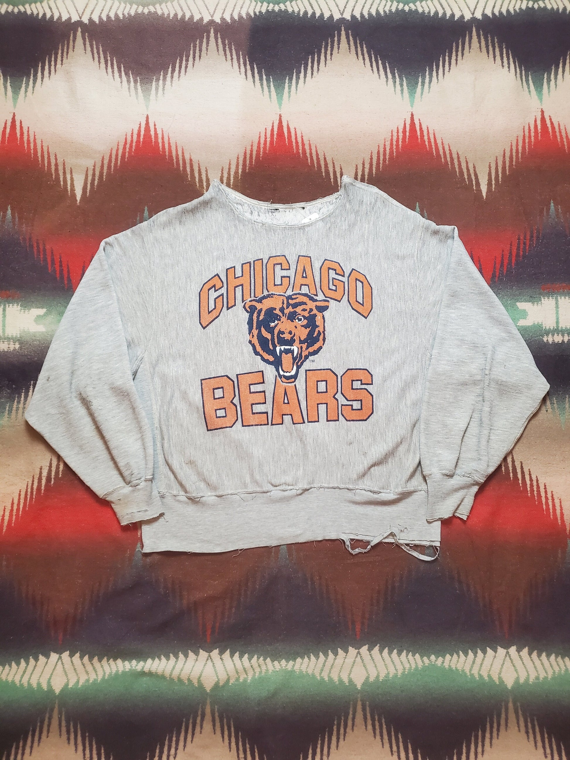 1980s Distressed Chicago Bears Sweatshirt Size XL