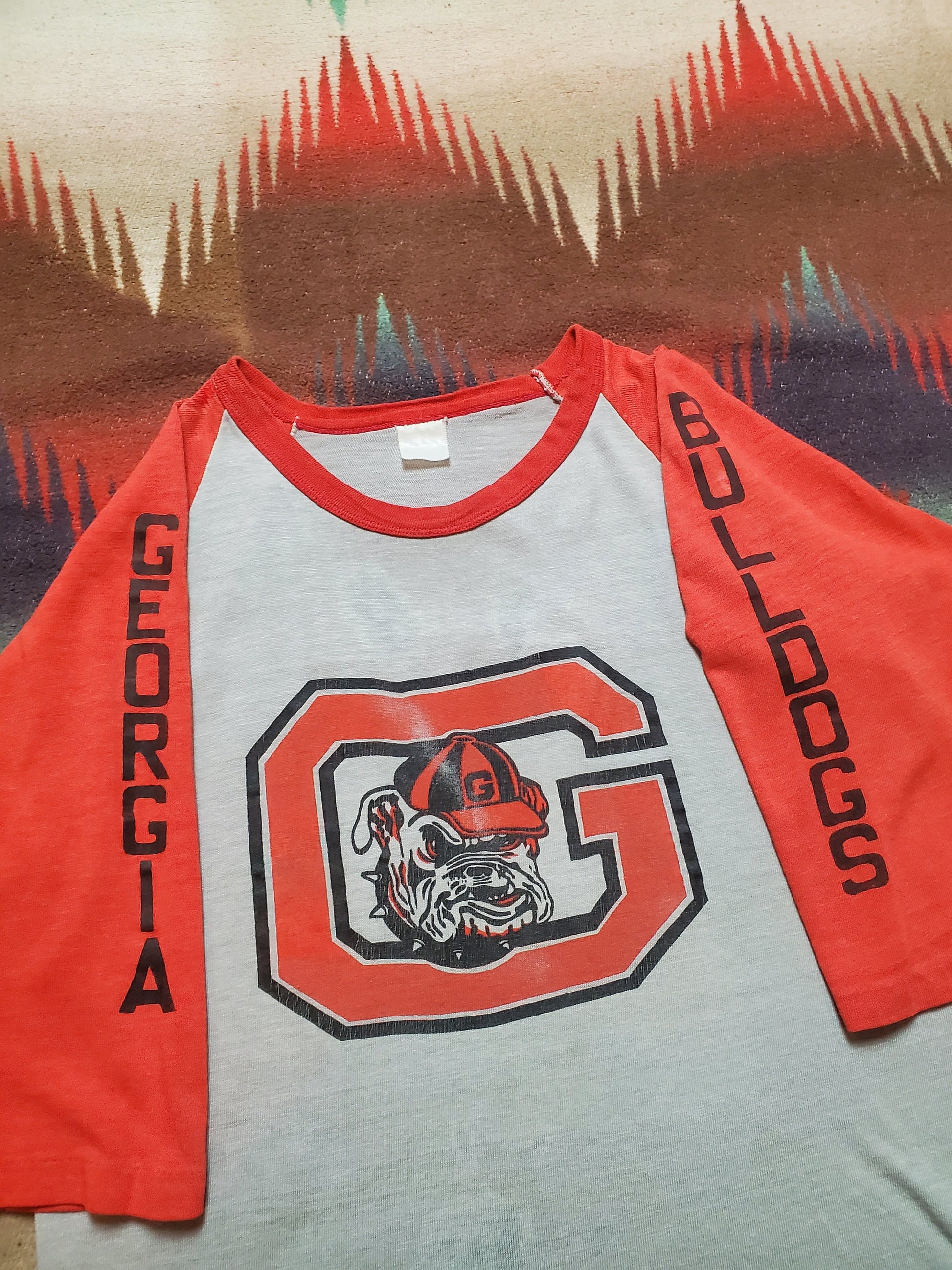 1980s Georgia Bulldogs Two Tone Raglan T-Shirt Size S